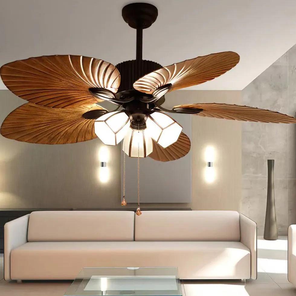 Vintage Ceiling Fan with Pull Chain Light - Classic Design for Living Room, Bedroom & Office - Energy Efficient Cooling & Ambient Lighting
