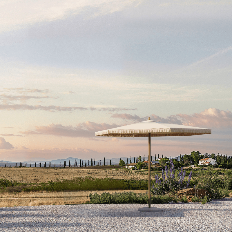 Nata Zen Center Pole Umbrella Set - Patio Garden Sun Shade with Adjustable Height, Waterproof & UV Protection - Perfect for Outdoor Dining, Poolside Relaxation and Backyard Decor
