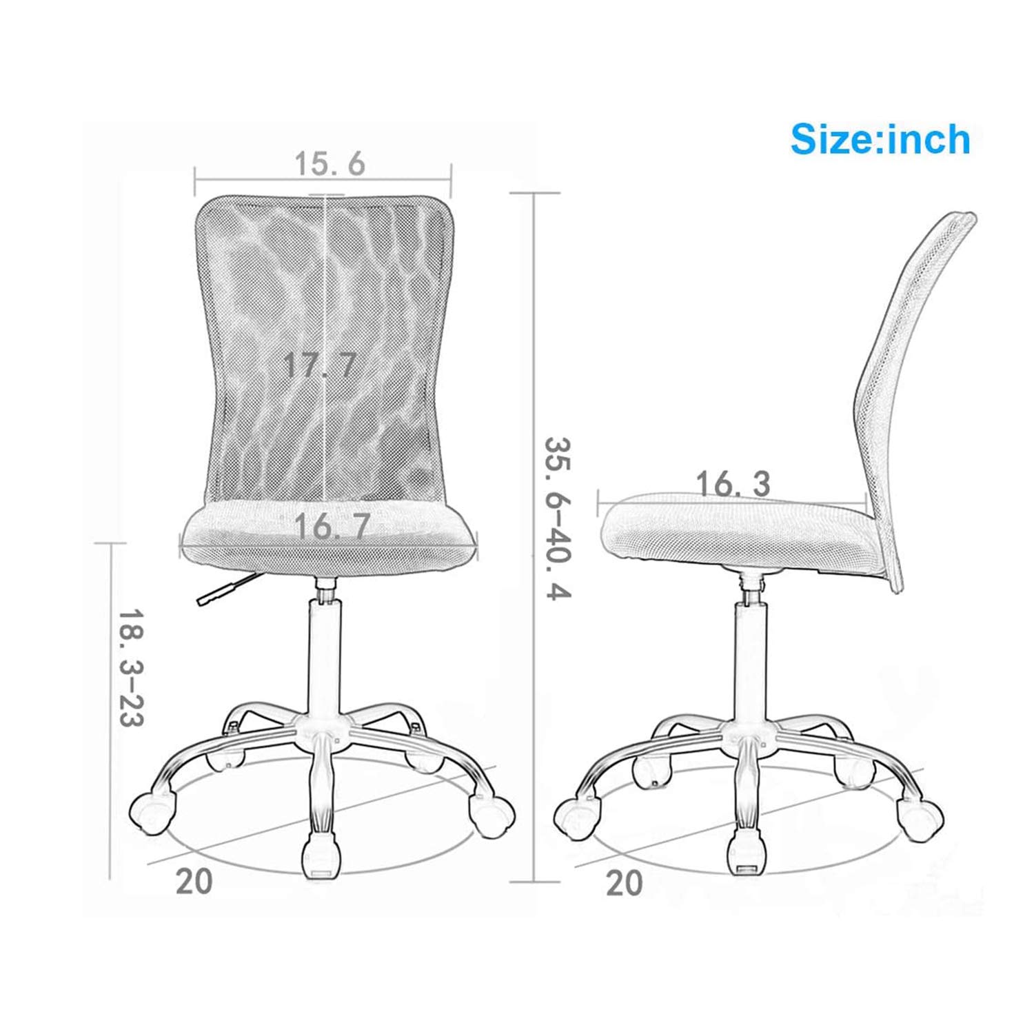 Ergonomic Office Chair with Mesh Back - Adjustable Computer Desk Chair for Home & Office, 360° Swivel Rolling Casters, Comfortable Task Chair for Adults (Gray) - Perfect for Long Work Hours & Gaming Sessions