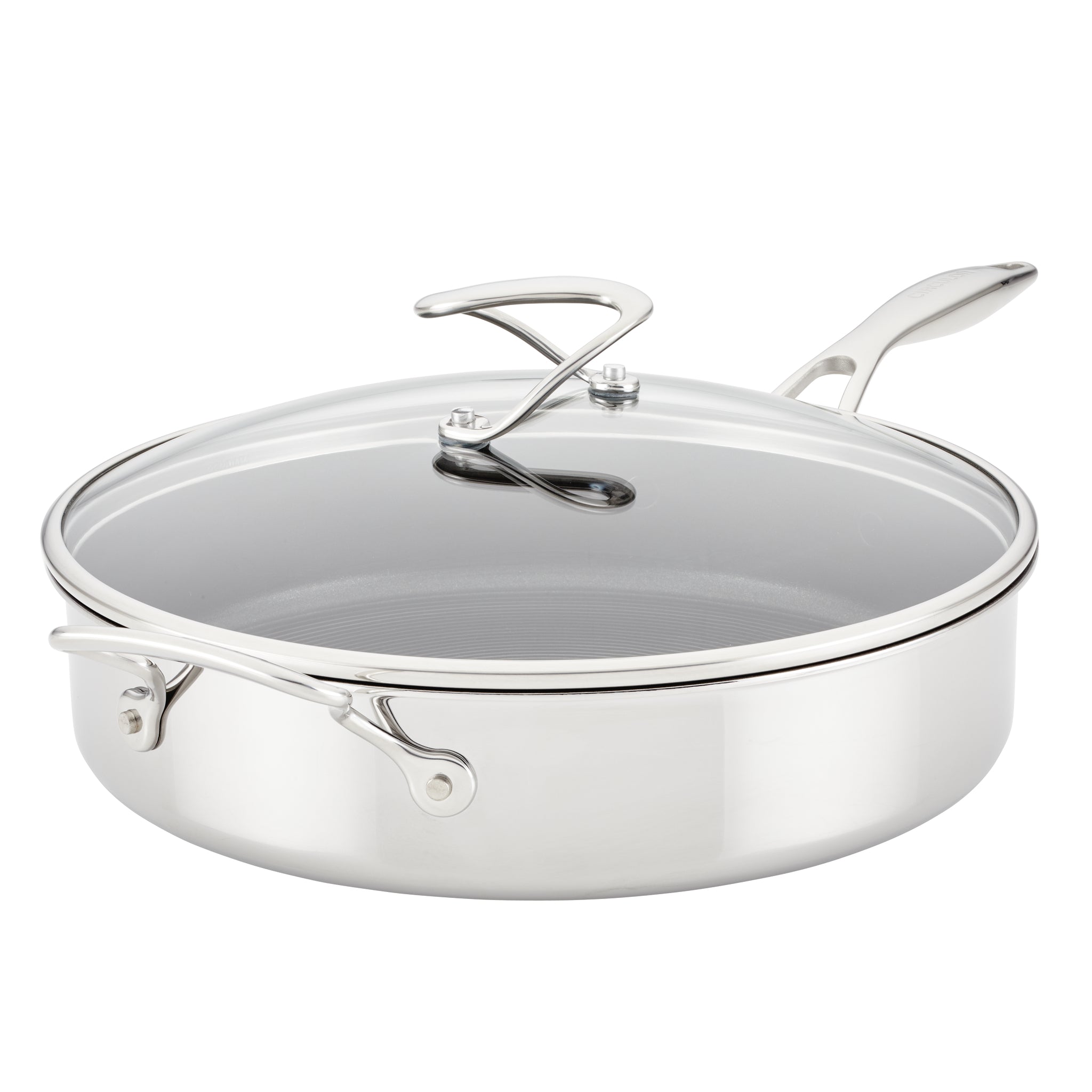 5 Quart Tri-Ply Clad Nonstick Saute Pan with Lid & Helper Handle – Perfect for Sautéing, Frying & Simmering – Ideal for Home Chefs & Professional Kitchens