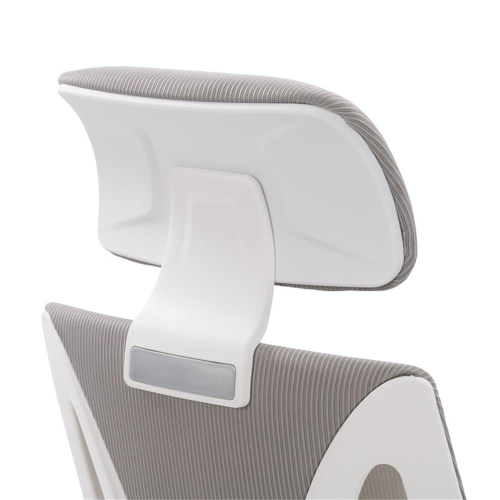 Ergonomic Fabric Mesh Office Chair with Adjustable Height - Gray & White - Perfect for Home Office, Workspace, and Gaming Desks