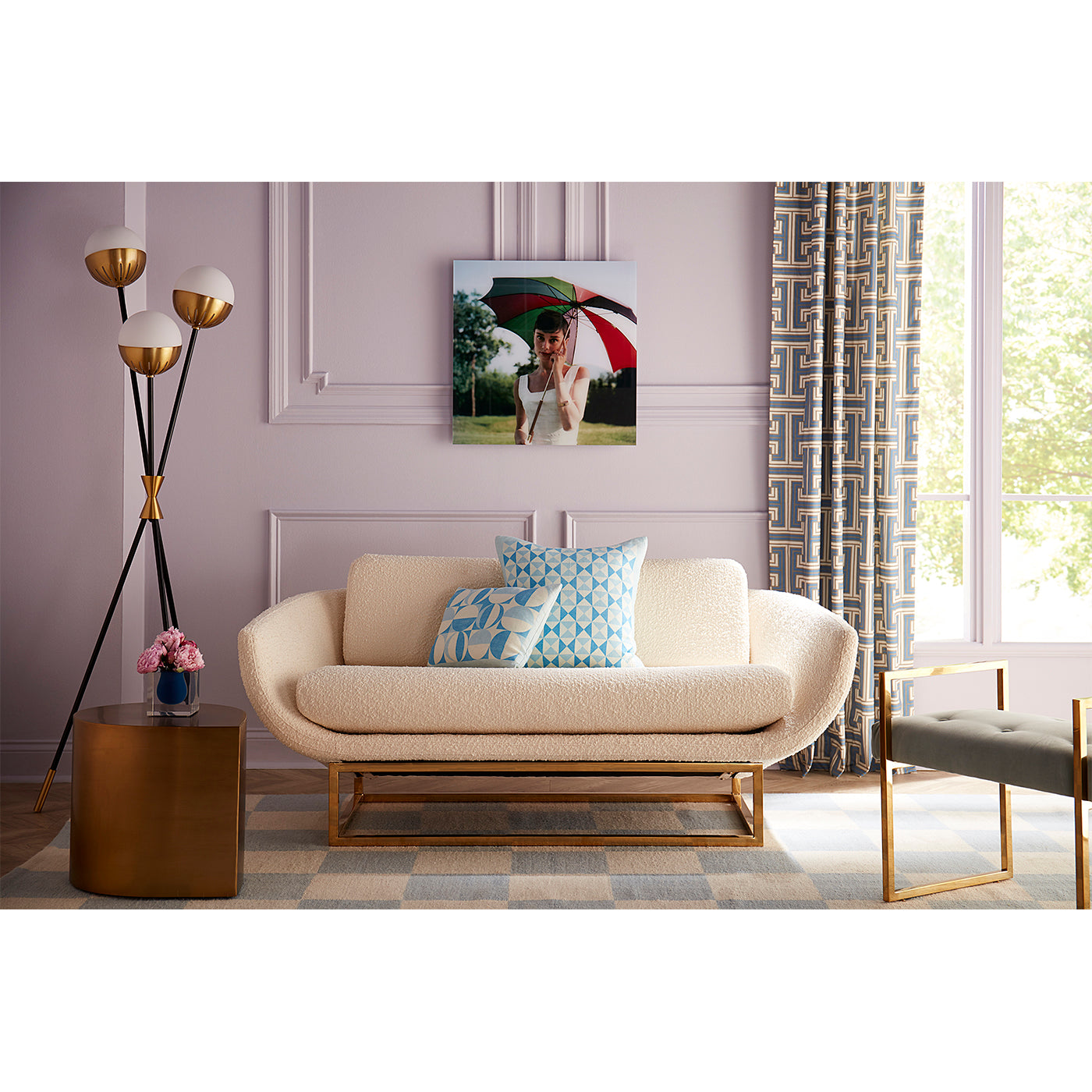 Beaumont 64 Settee - Modern Upholstered Loveseat Sofa for Living Room, Lounge & Office | Comfortable Small Couch with Sturdy Wooden Legs