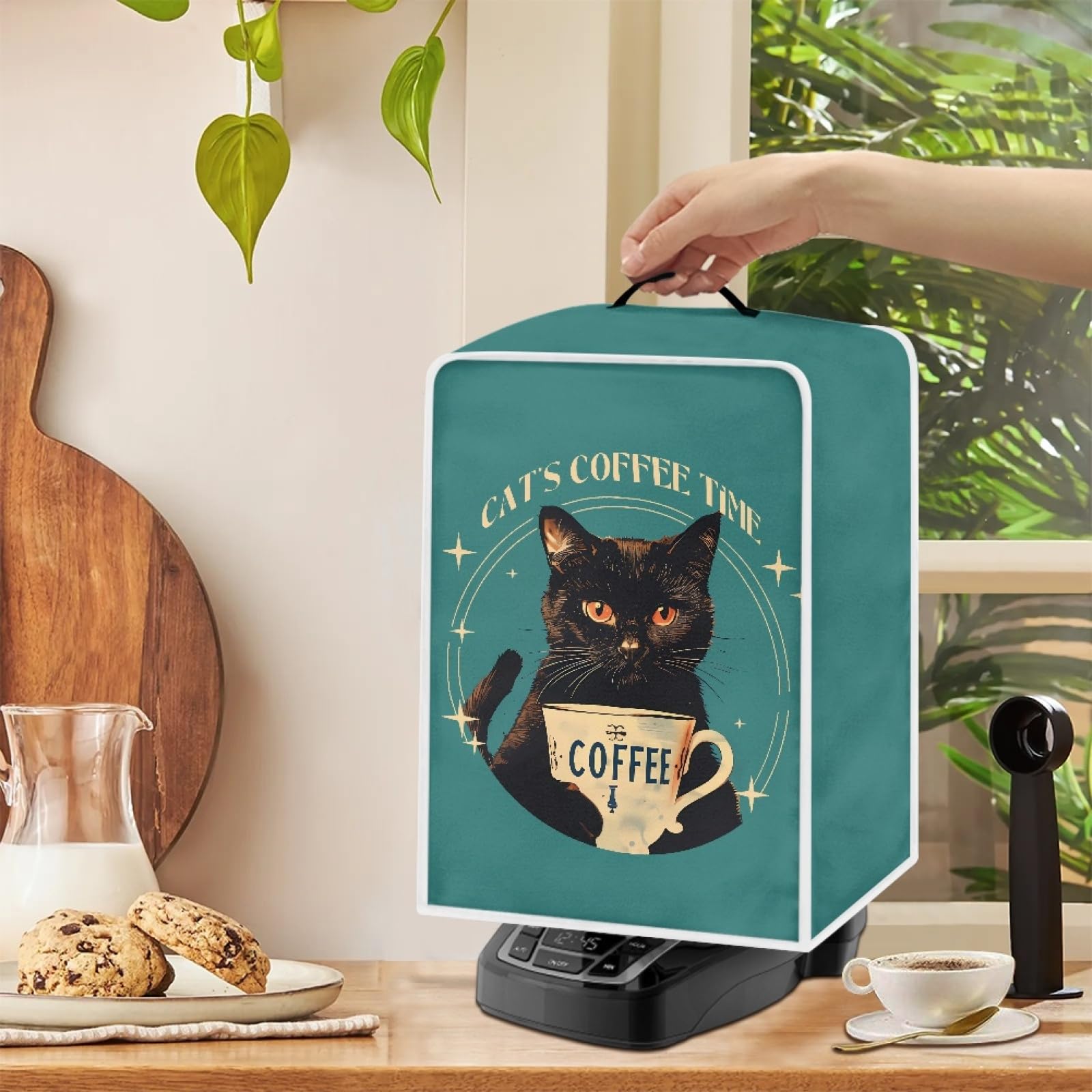 GLENLCWE Cat-Themed Kitchen Appliance Dust Cover - Polyester Stand Mixer & Coffee Maker Protector for Pet Lovers | Perfect for Kitchen Countertops & Coffee Stations
