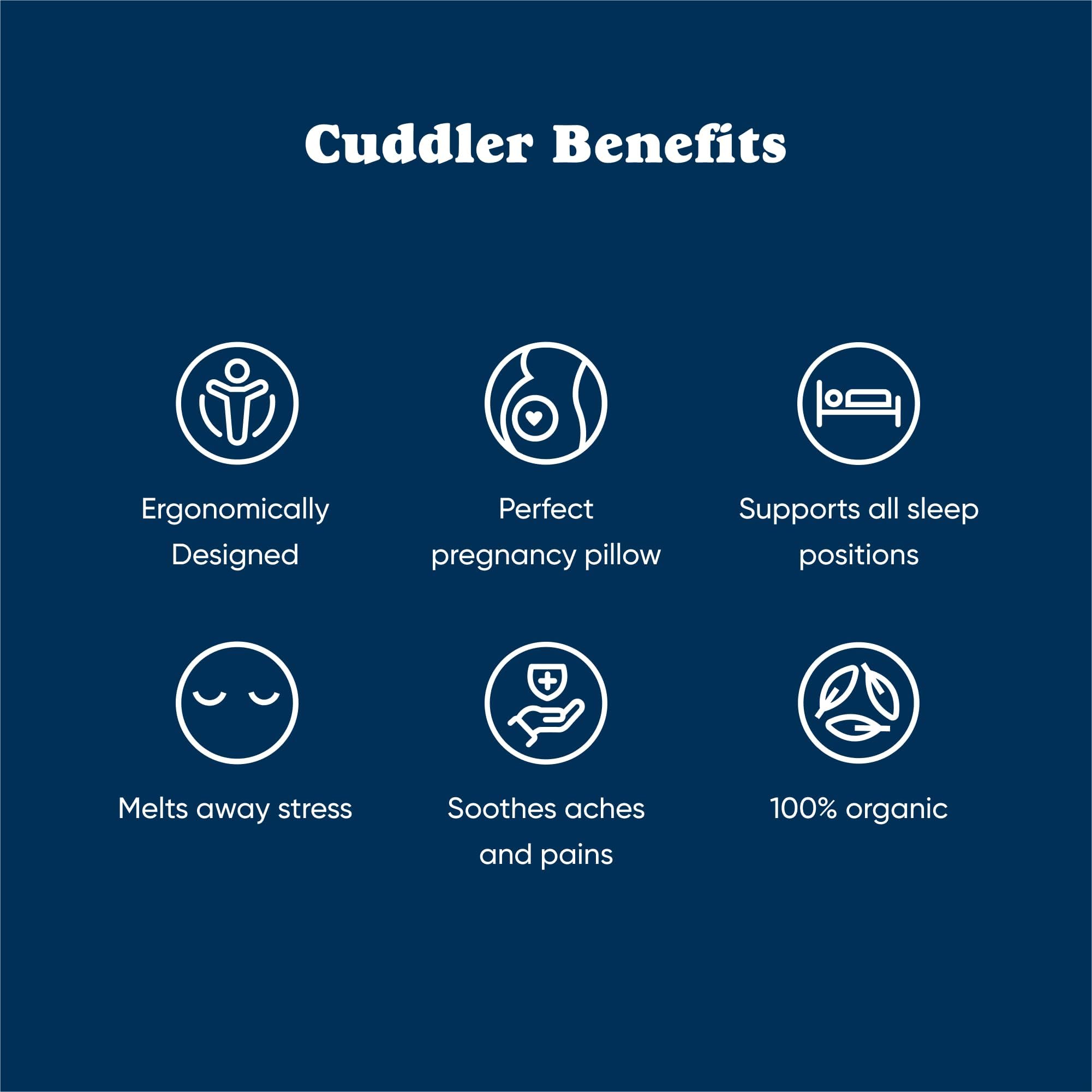 Bearaby Body Pillow for Adults & Pregnancy - Organic Cotton & Natural Rubber Foam Full Body Support Pillow - Perfect for Side Sleepers, Maternity Comfort & Stress Relief