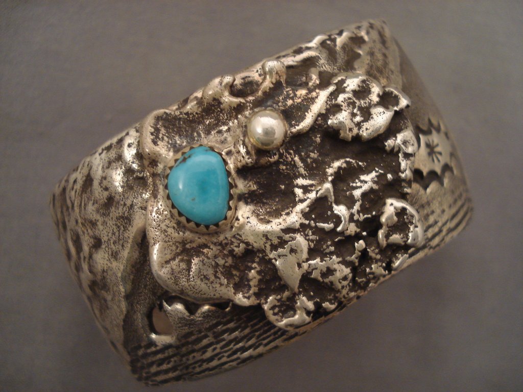 111g Heavy Sterling Silver Navajo Turquoise Bracelet - Authentic Native American Jewelry for Women, Boho Fashion & Gift Giving