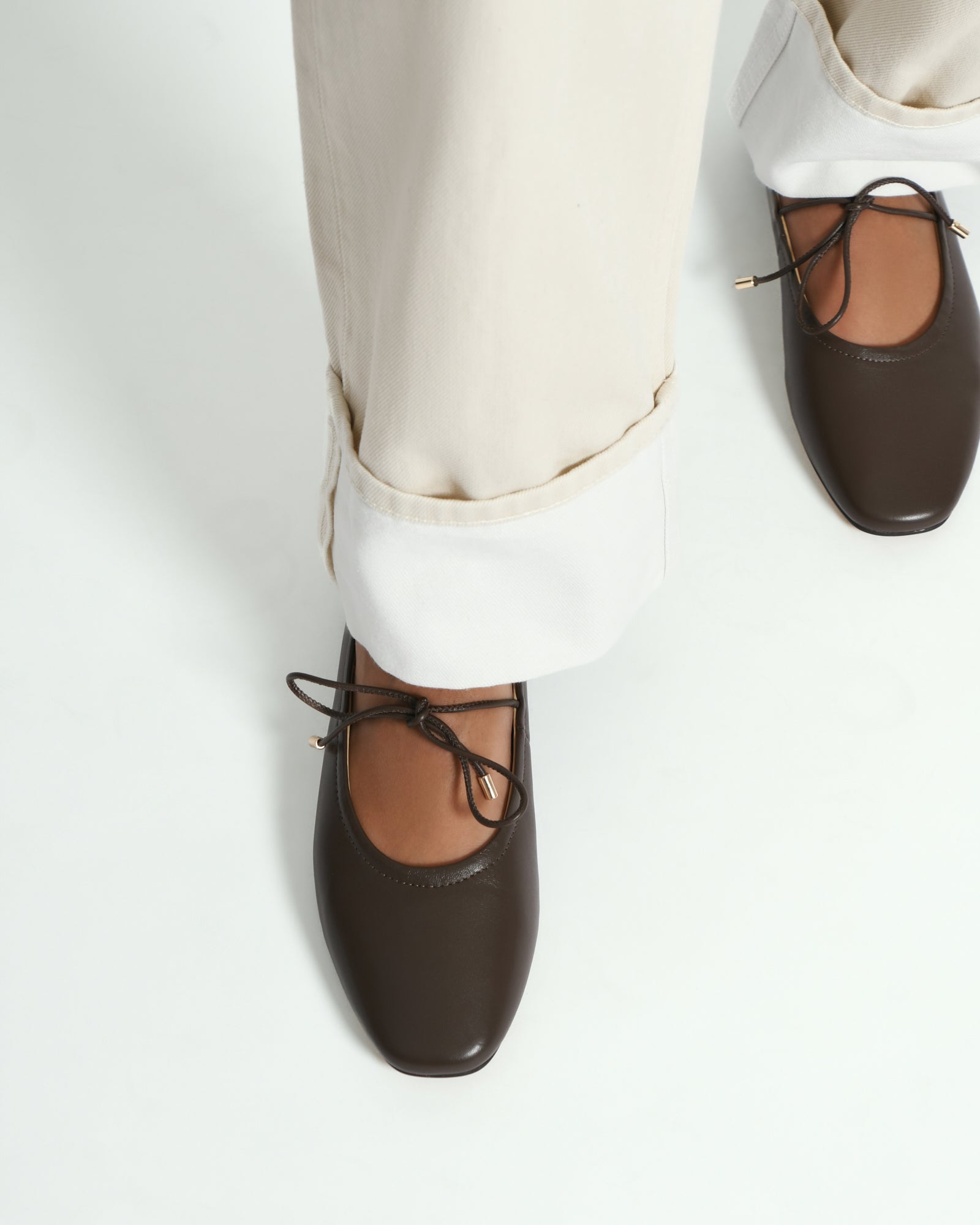 Petal Casual Flats - Dark Rye Leather Women's Comfortable Slip-On Shoes for Work, Travel & Everyday Wear