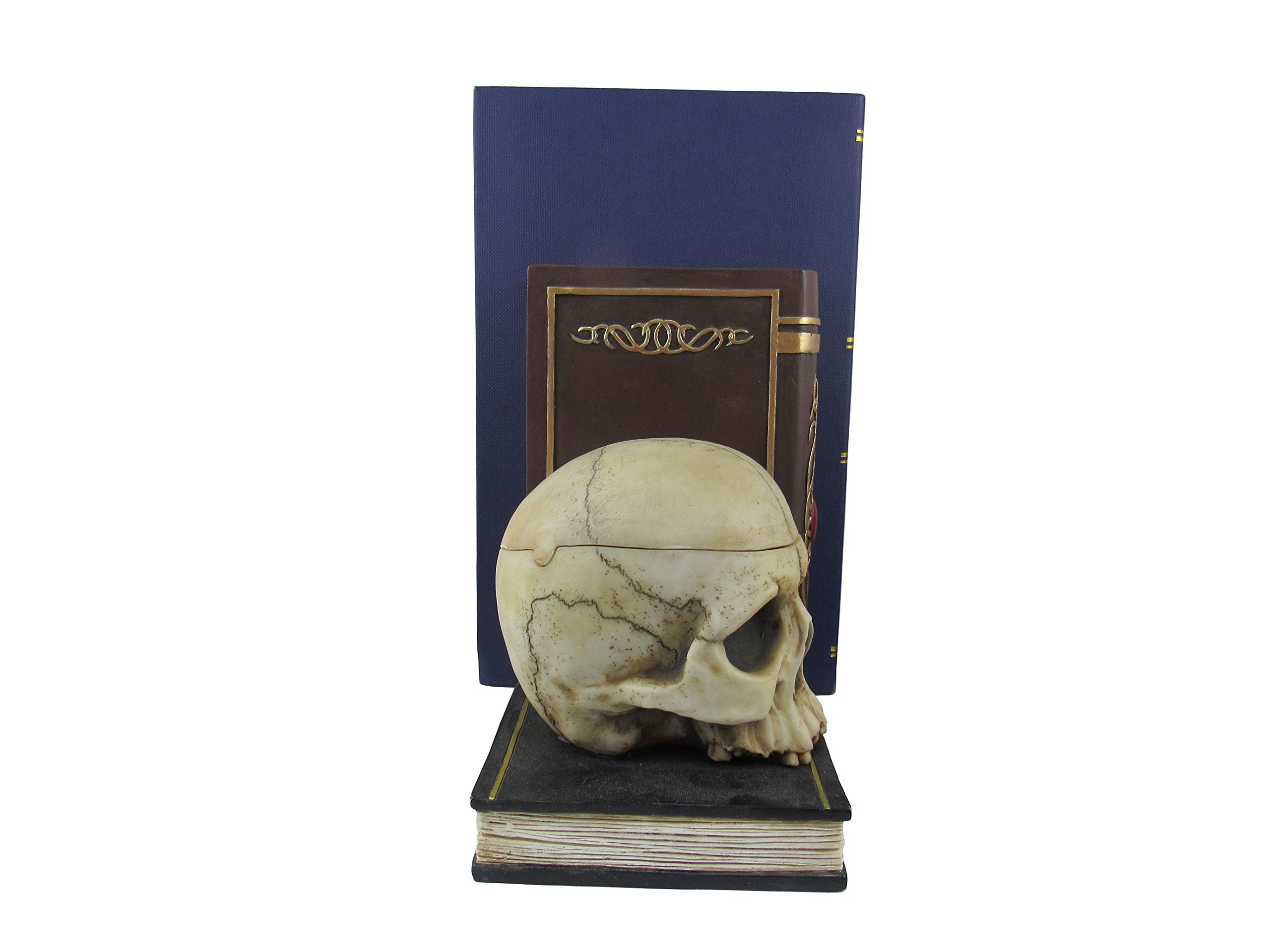 Gothic Skull Decorative Bookends with Small Trinket Box - 12