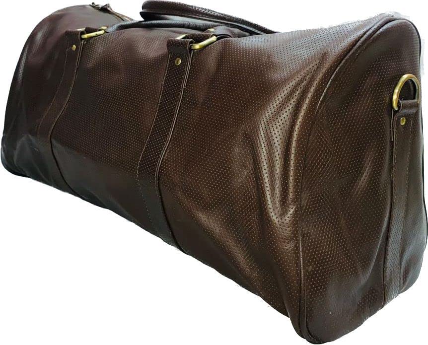 Premium Handmade Leather Duffel Bag for Men & Women - ANNOOR INTERNATIONAL Weekender Travel Carryall, Gym & Sports Overnight Bag - Perfect for Business Trips, Weekend Getaways & Gym Essentials