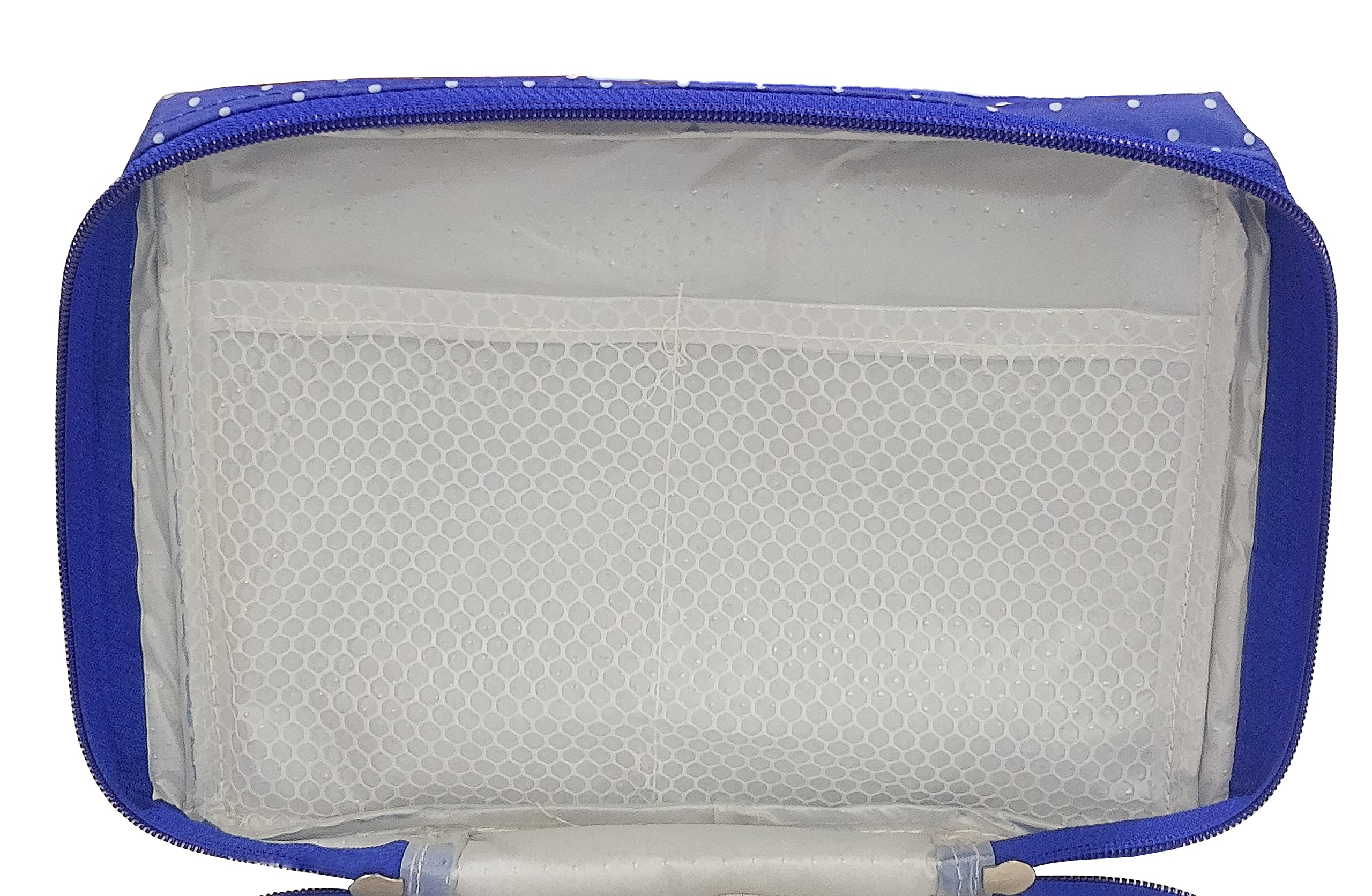 Portable Travel Makeup Train Case - Cosmetic Organizer Bag with Adjustable Dividers & Water-Resistant Zipper Pouch for Women & Girls | Perfect for Travel, Daily Storage & Artist Supplies (Blue)