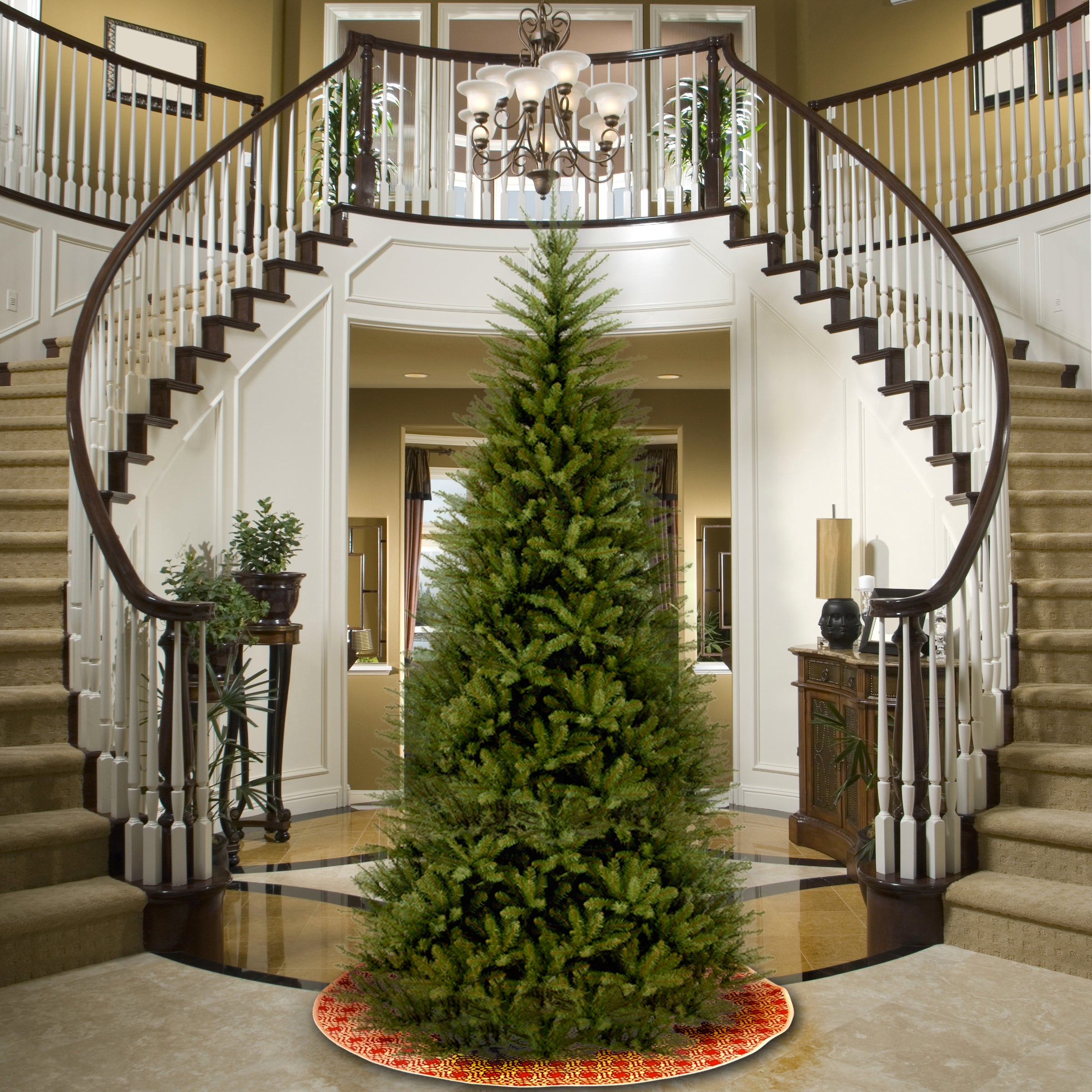 9 ft. Dunhill Fir Slim Artificial Christmas Tree - Premium Realistic Holiday Decor for Home, Office & Party