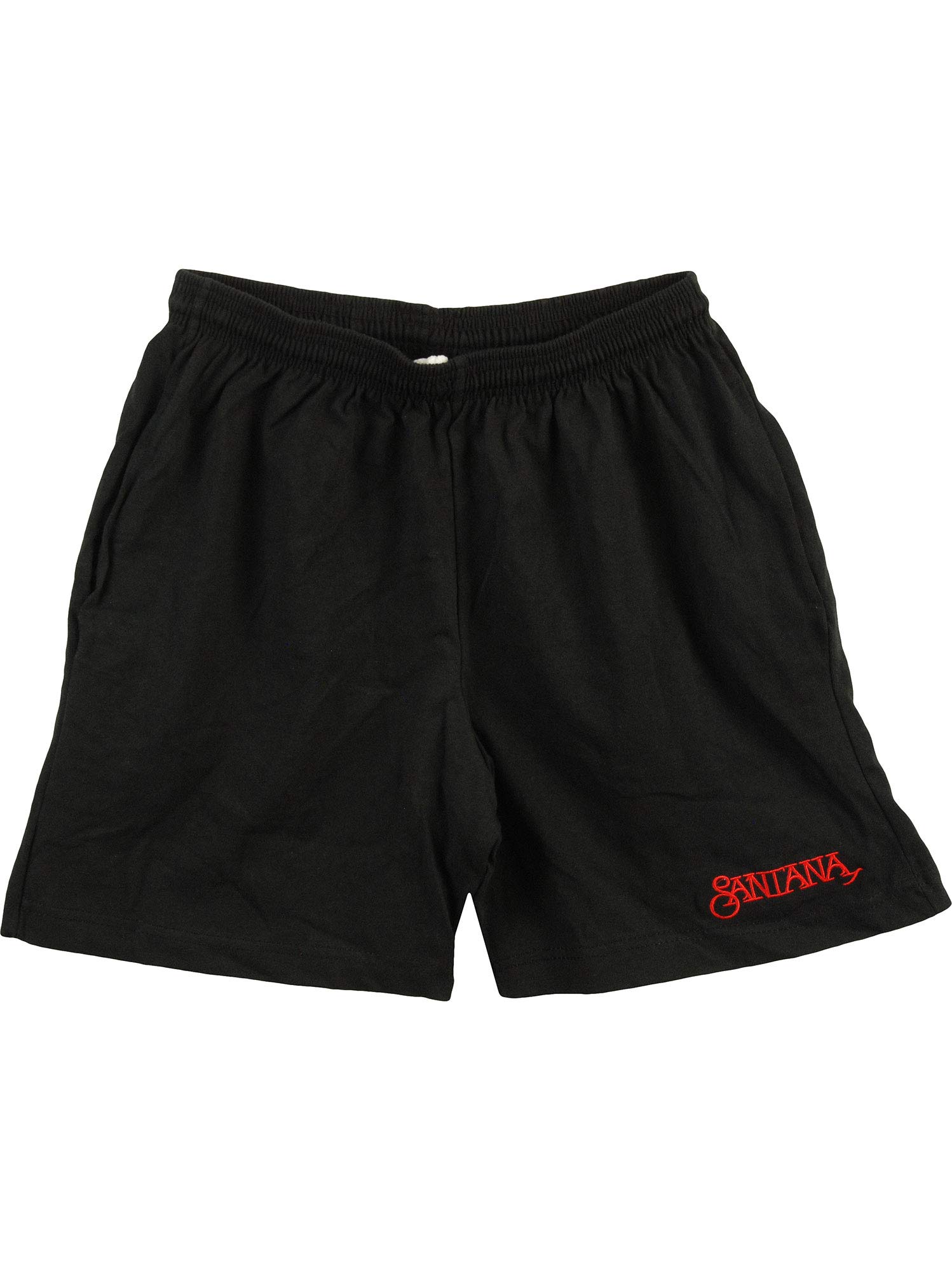 Santana Men's Logo Gym Shorts - Black Athletic Workout Shorts for Running, Training & Casual Wear