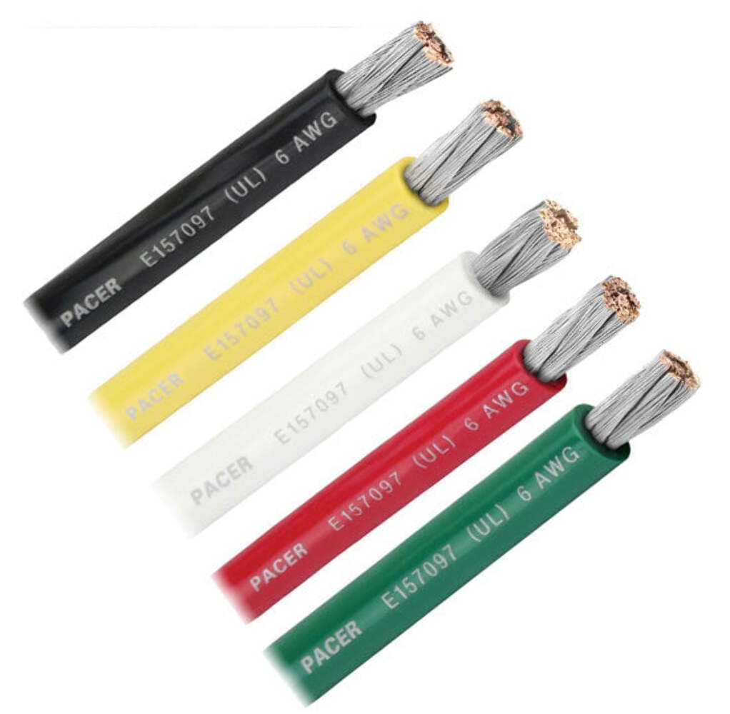 Premium Pacer Black 1/0 AWG Battery Cable - 50 Feet Heavy Duty Copper Wire for Car Audio, Solar Power & Marine Applications