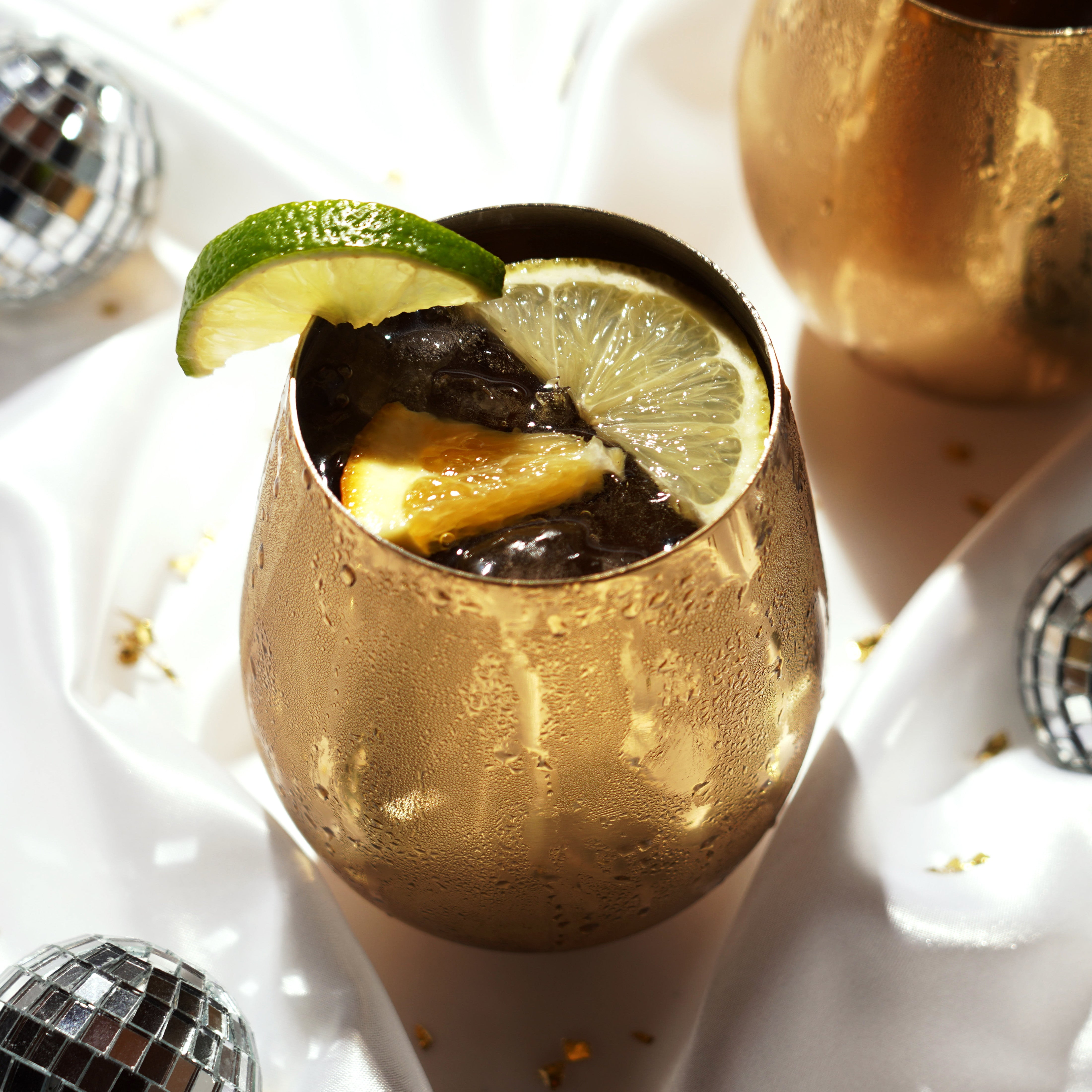 Premium Gold Stainless Steel Stemless Wine Glasses Set of 2 - Shatterproof & Dishwasher Safe for Indoor/Outdoor Use - Perfect for Parties, Picnics, and Home Entertaining