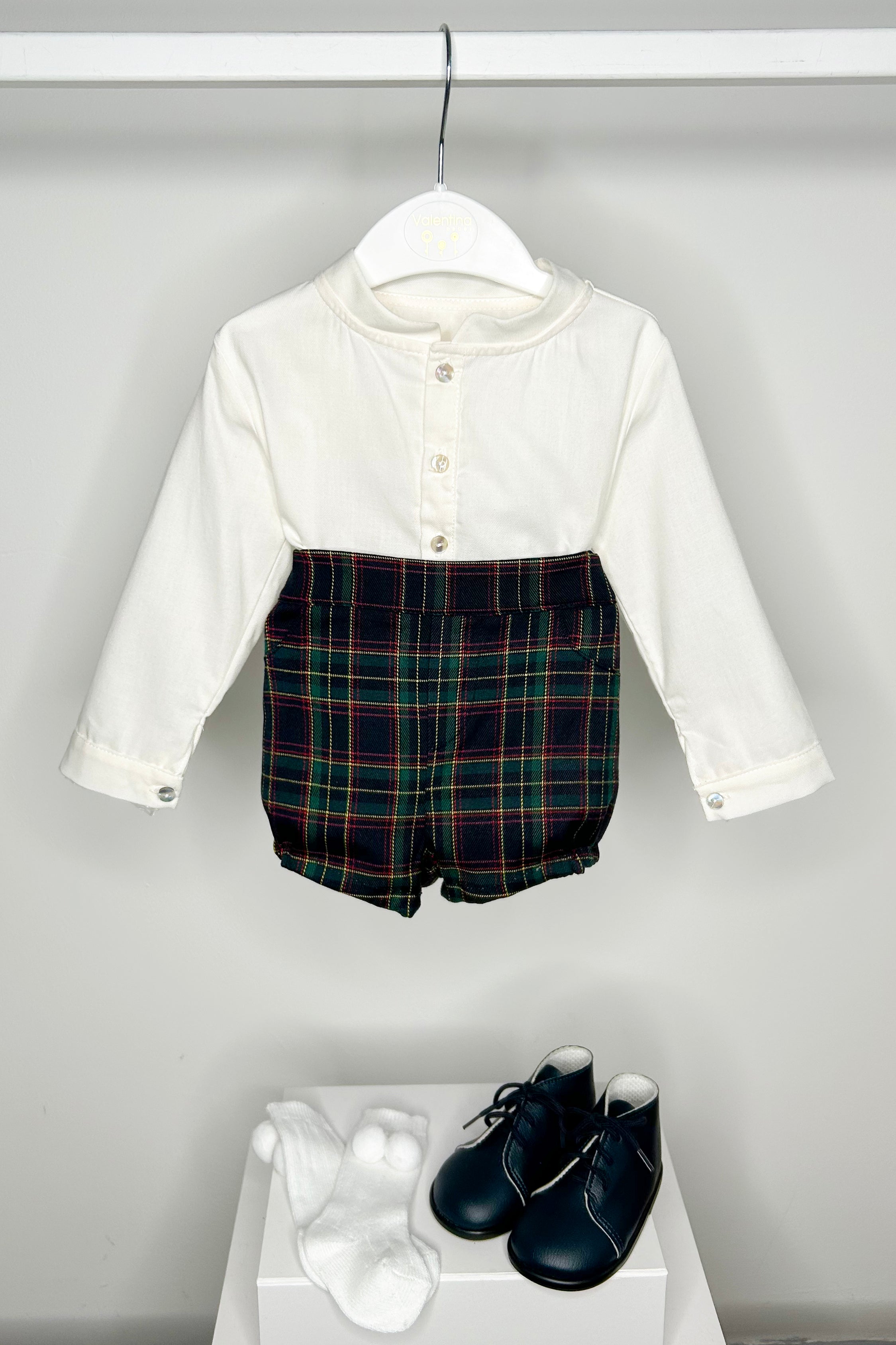 Seb Burgundy Cardigan, Button-Up Shirt & Plaid Shorts Set - Cozy Fall Outfits for Men, Casual Layered Look for Autumn Dates & Weekend Getaways