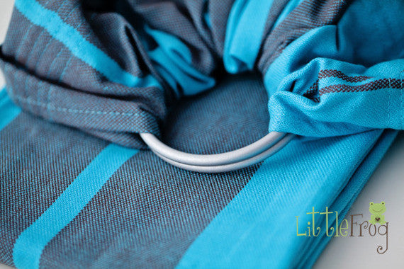 Little Frog Ring Sling Baby Carrier - Adjustable Soft Wrap for Newborn to Toddler - Hands-Free Infant Sling for Breastfeeding, Shopping & Errands
