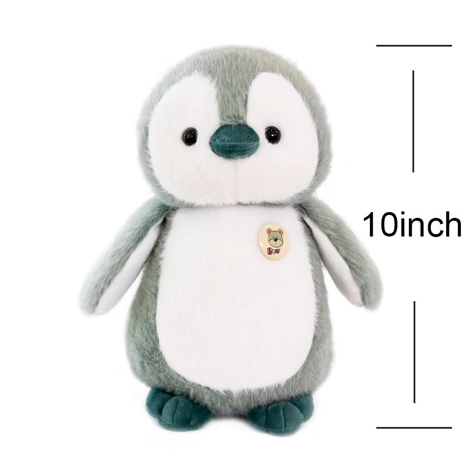 Soft Green Plush Penguin Stuffed Animal Toy - 10 Inch Cuddly Penguin Pillow for Kids, Nursery Decor & Birthday Gifts | Perfect for Bedtime, Playtime & Room Decoration