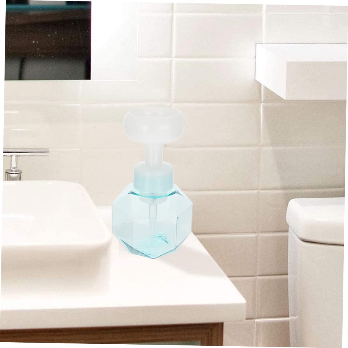 Bubble Maker Soap Dispenser - 2PC PETG & PP Material Facial Foam Maker with Flower Design - Perfect for Spa, Bath Time, Kids Play & Skincare Routine