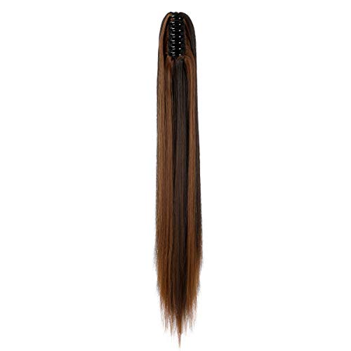 Clip-in Ponytail Hair Extension with Claw Clip - Natural Looking Hairpiece for Instant Volume & Length - Perfect for Parties, Weddings & Everyday Styling