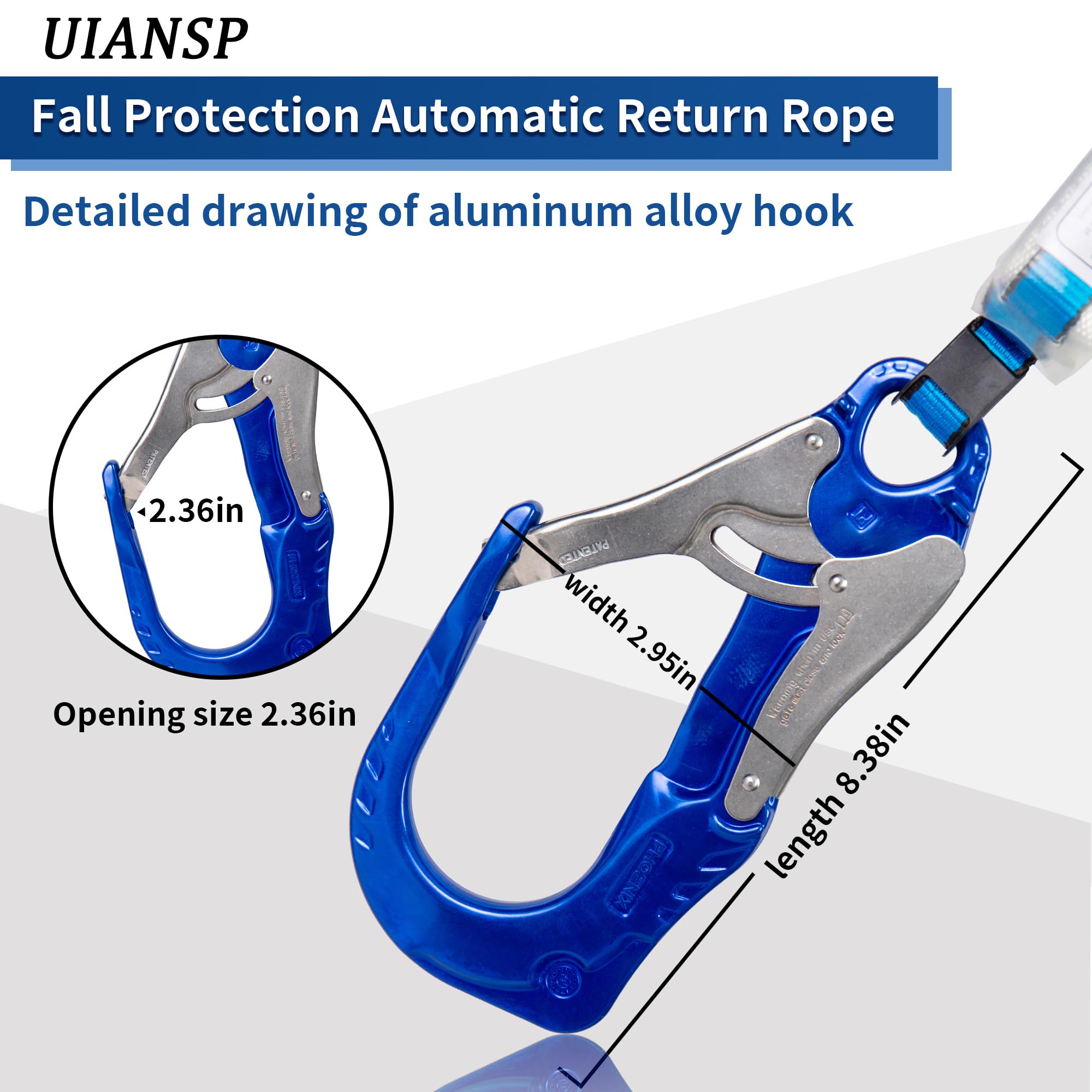 Self Retracting Lifeline - Retractable Fall Arrest Lanyard for Construction & Roofing Safety with External Shock Absorber | OSHA Compliant Fall Protection Equipment for Roofers, Construction Workers & Industrial Use
