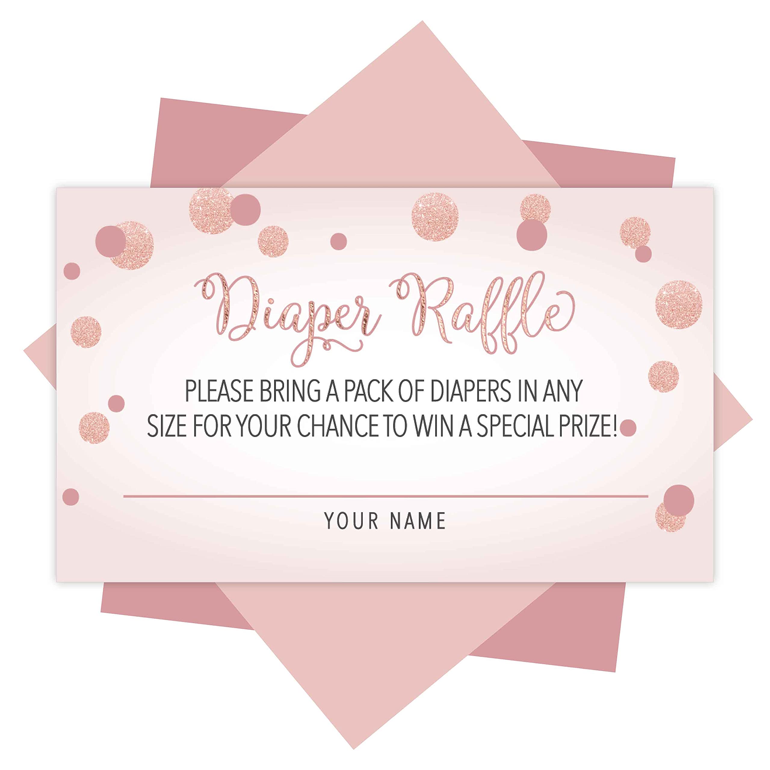 Hadley Designs 25 Gold Baby Shower Diaper Raffle Tickets for Girls - Elegant Baby Shower Game Prizes, Diaper Raffle Cards, Baby Raffle Invitations - Perfect for Baby Shower Parties, Gender Reveals & New Mom Gifts