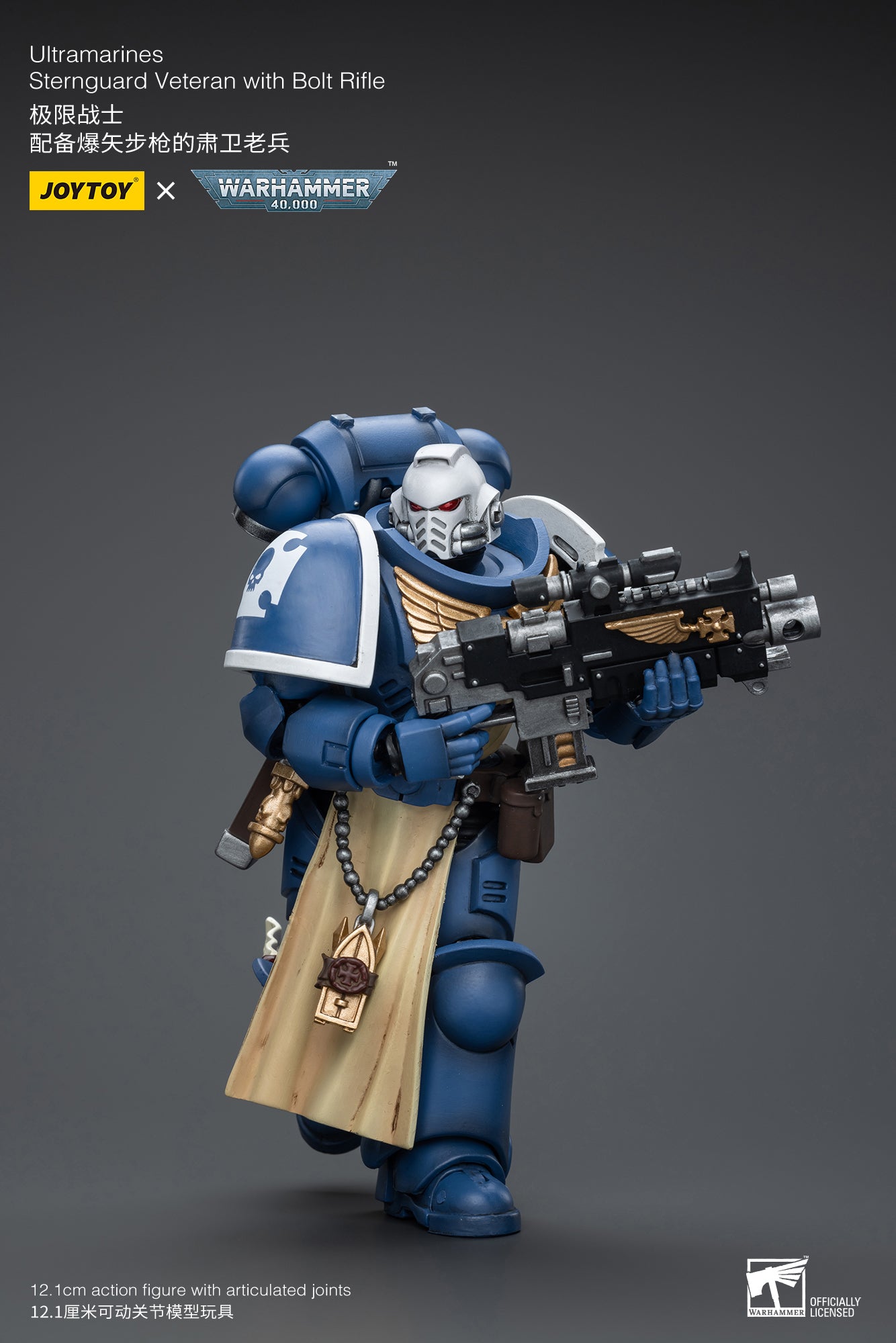 1/18 JOYTOY Warhammer 40K Ultramarines Sternguard Veteran Action Figure - Collectible Miniature for Tabletop Gaming & Display
