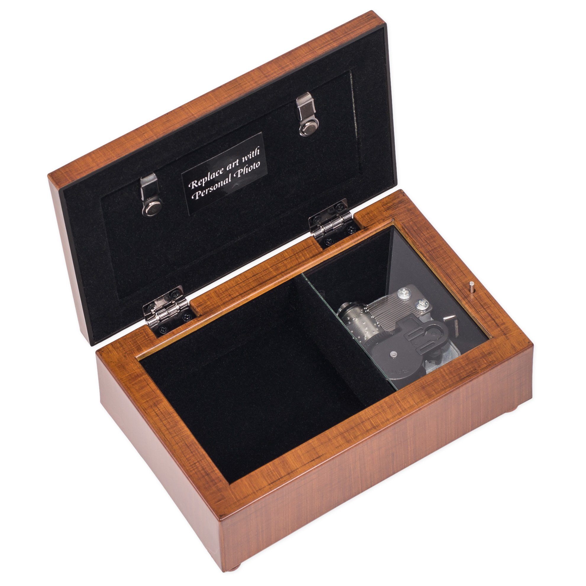 Elegant Cottage Garden First Communion Woodgrain Music Jewelry Box - Plays Ave Maria - Perfect for Gift Giving, Keepsakes & Special Occasions