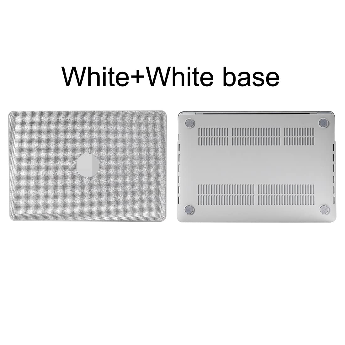 Sparkling Rhinestone Bling MacBook Pro 14 Inch Case (2021-2023 Models A2442/A2779/A2992/A2918 M1 Pro/Max) - Glamorous Protective Cover with Liquid Retina XDR Display & Touch ID Compatibility - Perfect for Work, School & Stylish Tech Accessories (White)