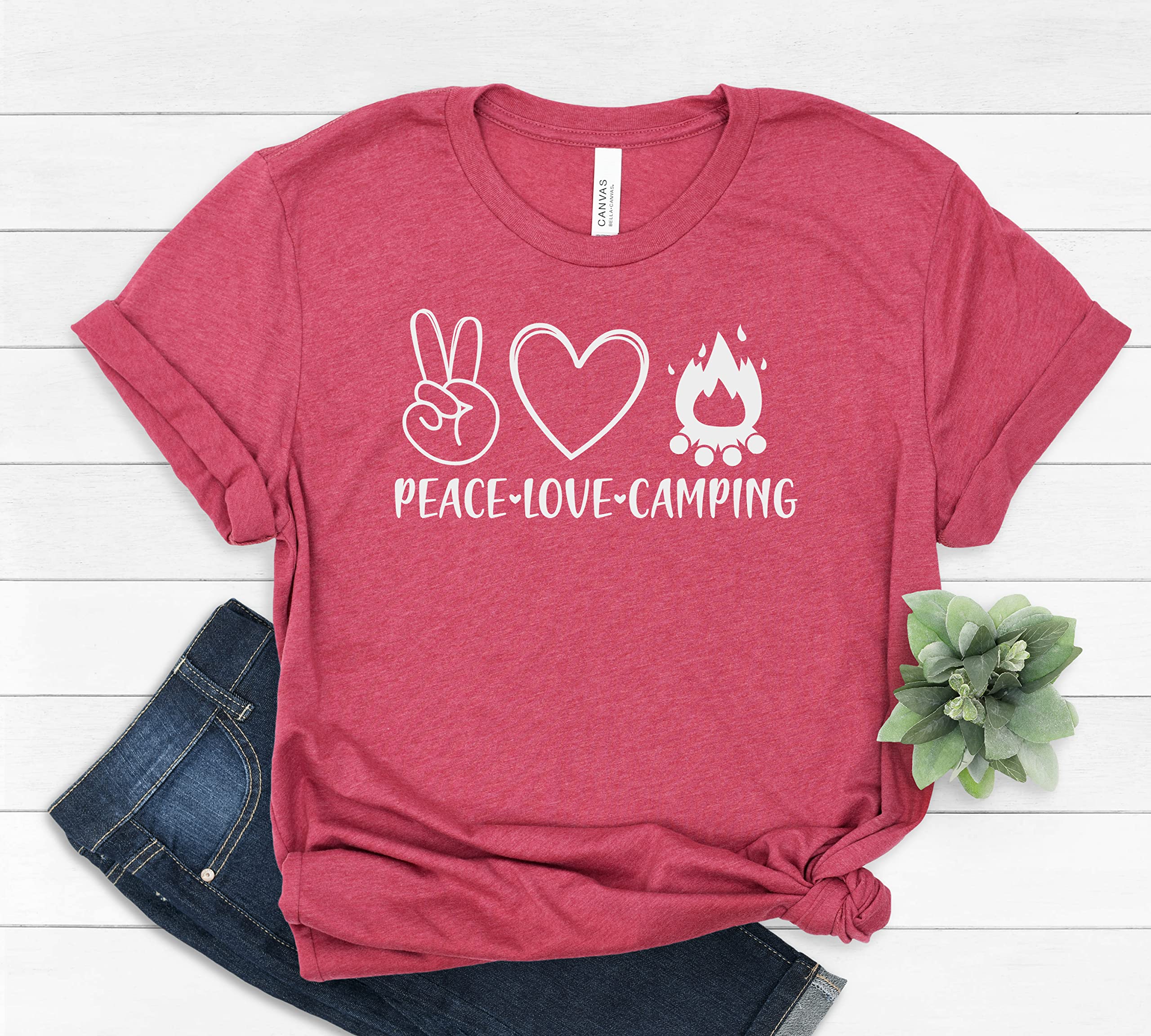Peace Love Camping Shirt - Comfortable Outdoor T-Shirt for Men & Women | Trendy Camping Crew Gift | Perfect for Hiking, Backpacking & Outdoor Adventures