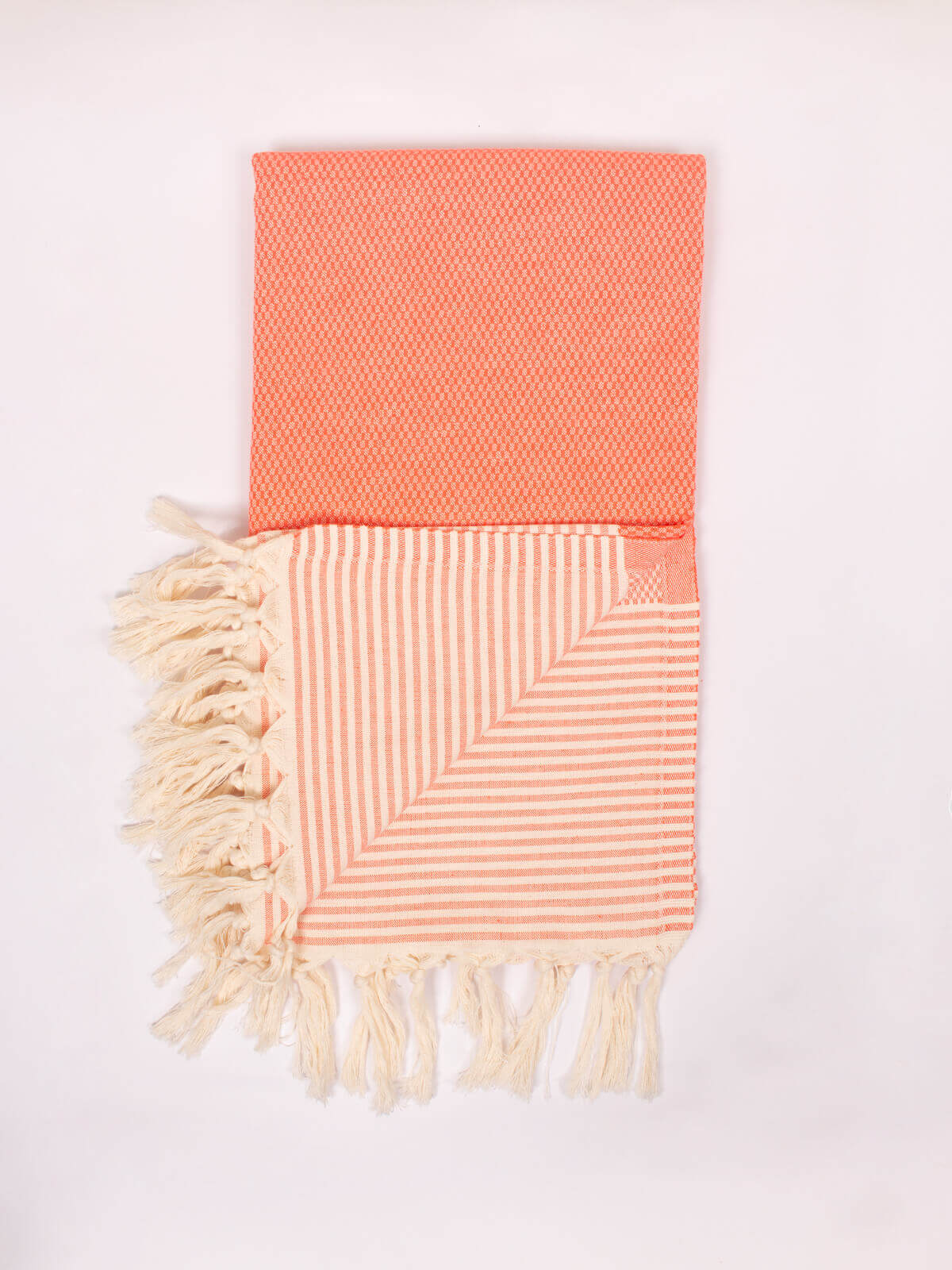 Amalfi Hammam Towel - Soft & Absorbent Turkish Bath Towel, Lightweight & Quick-Drying for Beach, Spa, Yoga & Travel | Melon Color