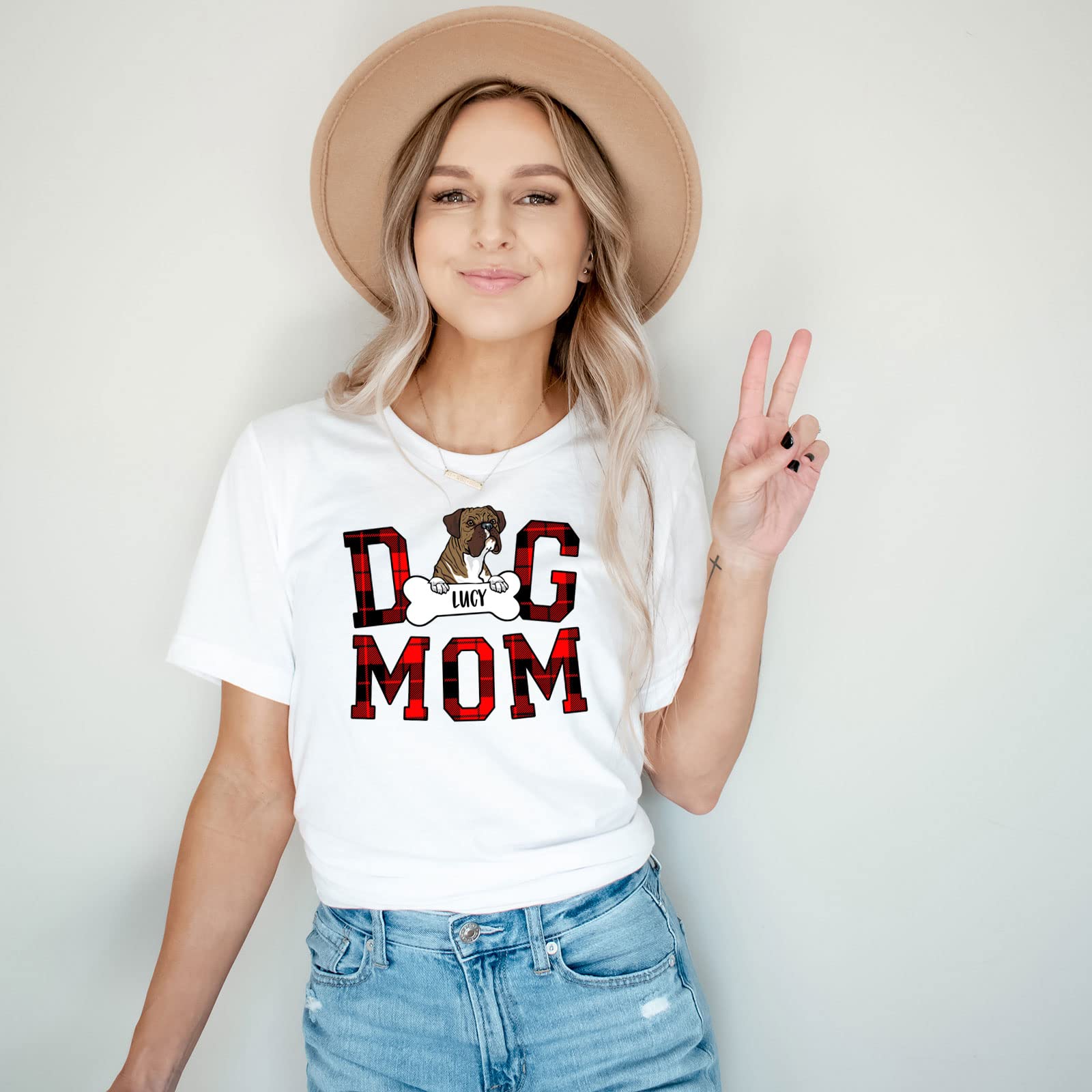 Personalized Boxer Dog Mom T-Shirt - Cute Funny Boxer Dog Lover Gift for Women - Perfect for Birthdays, Mother's Day & Dog Lovers