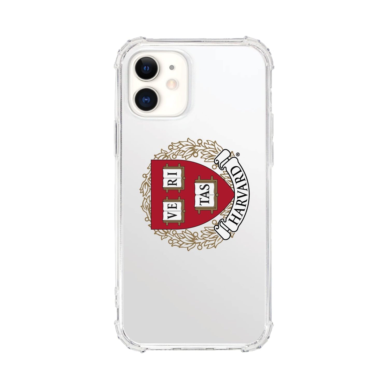 OTM Essentials Rugged Phone Case for iPhone 13 Pro Max - Shockproof Protective Cover with Reinforced Edges | Classic White Design | Harvard University Collection | Perfect for Outdoor Activities, Travel & Daily Use