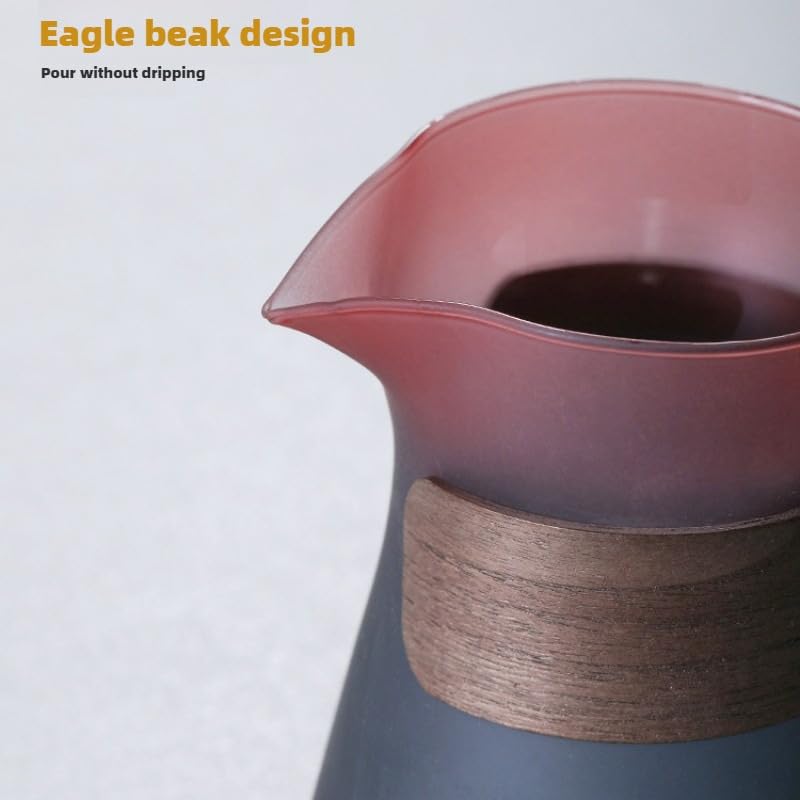 Premium Pour Over Coffee Maker Set - High-Quality Borosilicate Glass Dripper with Walnut Handle | Home Brewing Kit for Coffee Enthusiasts | Perfect for Morning Brews, Office Use & Gifts