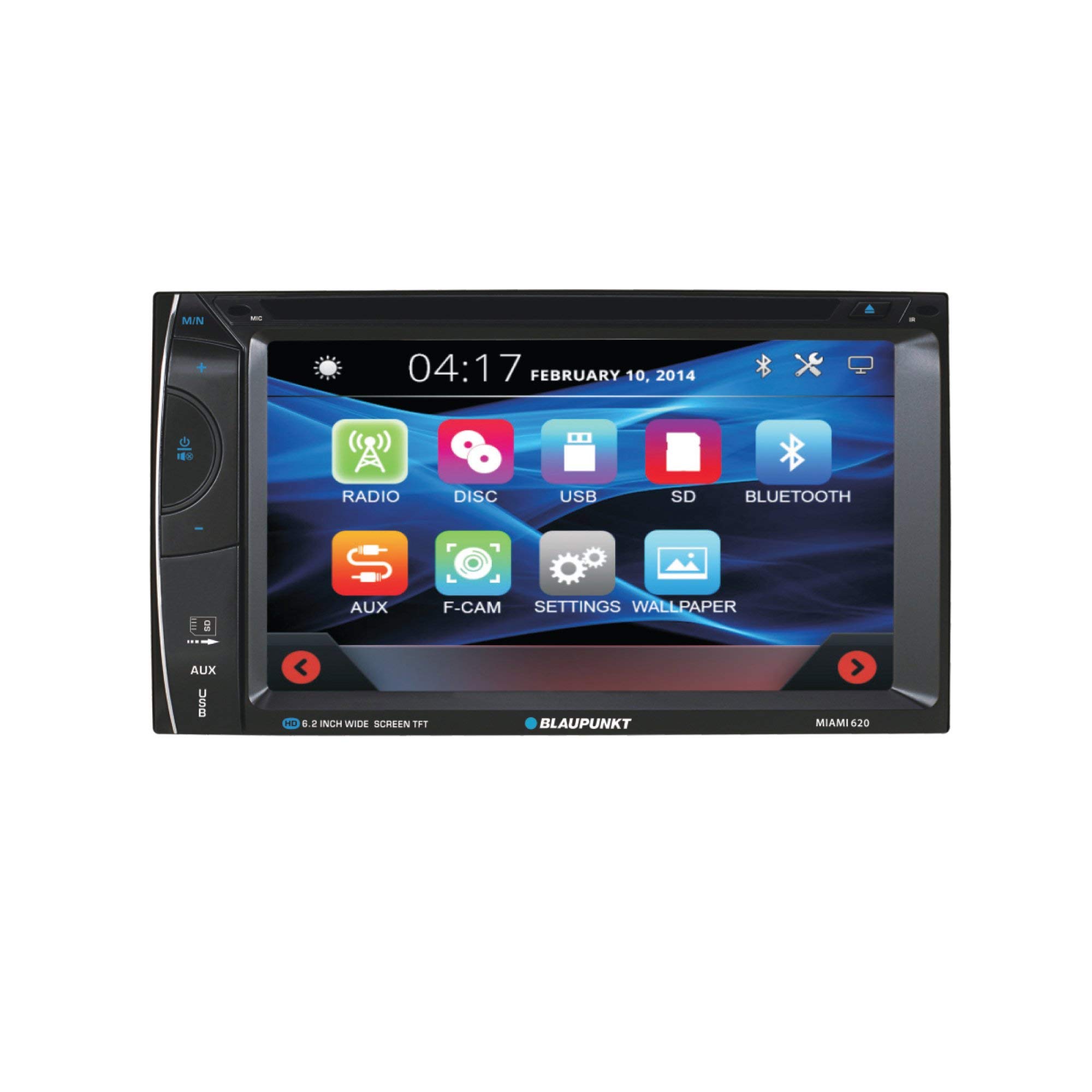 Blaupunkt Miami 620 6.2-inch Touchscreen Car Stereo with Bluetooth, USB, SD Card, AUX & Backup Camera - Includes Remote Control & Magnetic Phone Holder - Perfect for Hands-Free Driving & Car Entertainment