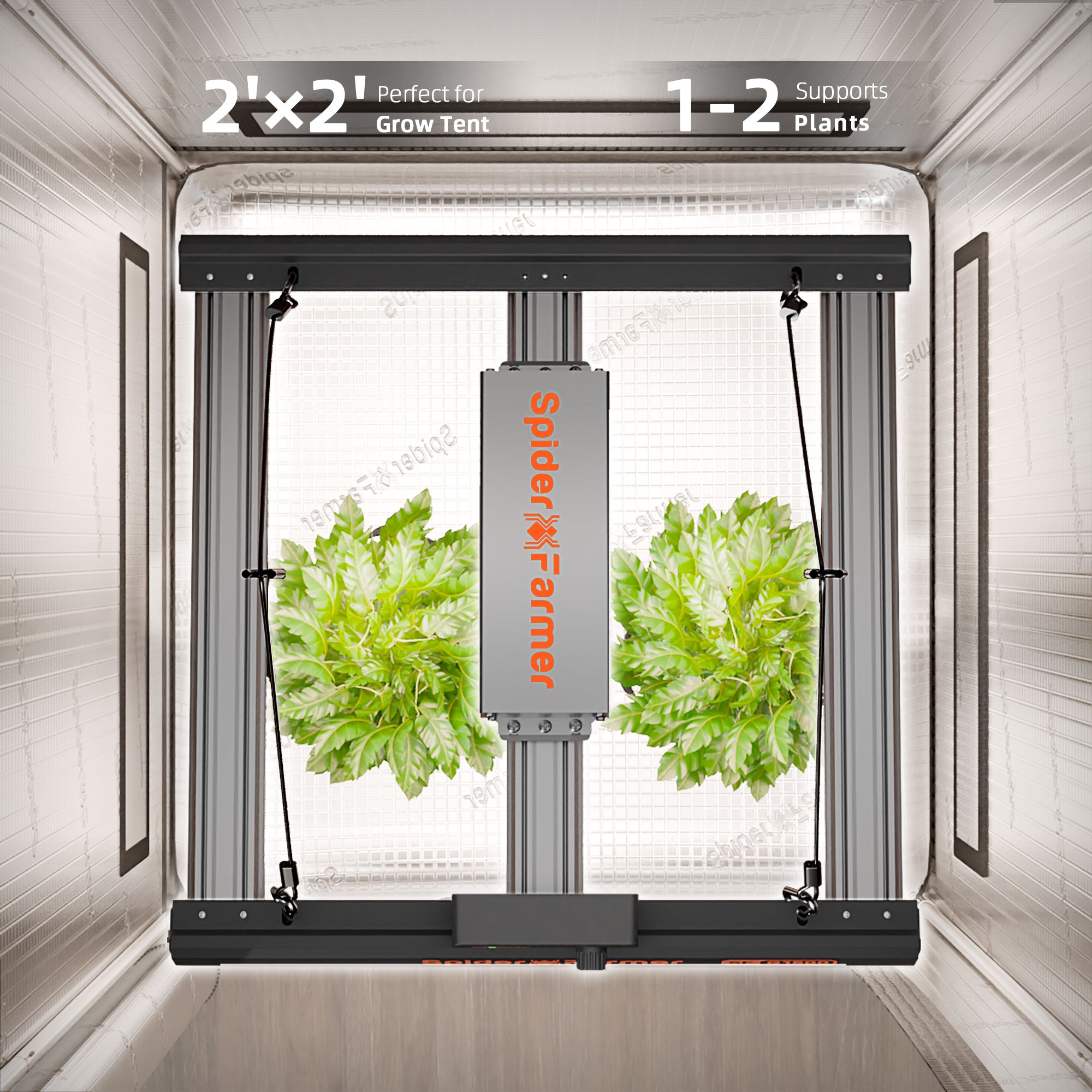 Spider Farmer G1500 Smart LED Grow Light with Bluetooth & WiFi Control - Full Spectrum Indoor Plant Growing Light for Hydroponics, Greenhouse, and Home Gardening