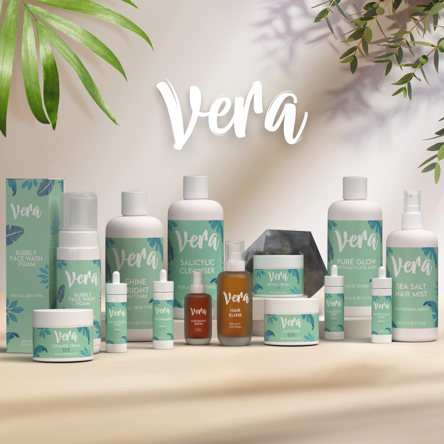 Vera AHA Glycolic Acid Toner with Hyaluronic Acid & Aloe Vera - Exfoliating Facial Toner, Cleanser & Spot Treatment - 250ml for Glowing Skin - Perfect for Daily Skincare Routine & Pre-Moisturizer Prep