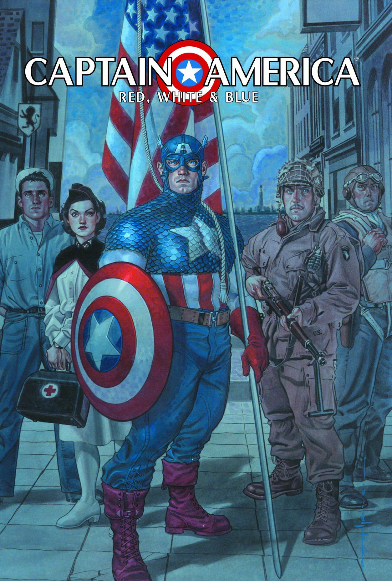 Captain America: Red, White & Blue - Official Marvel Collectible Action Figure for Superhero Fans | Perfect for Display, Gifts & Comic Book Collections