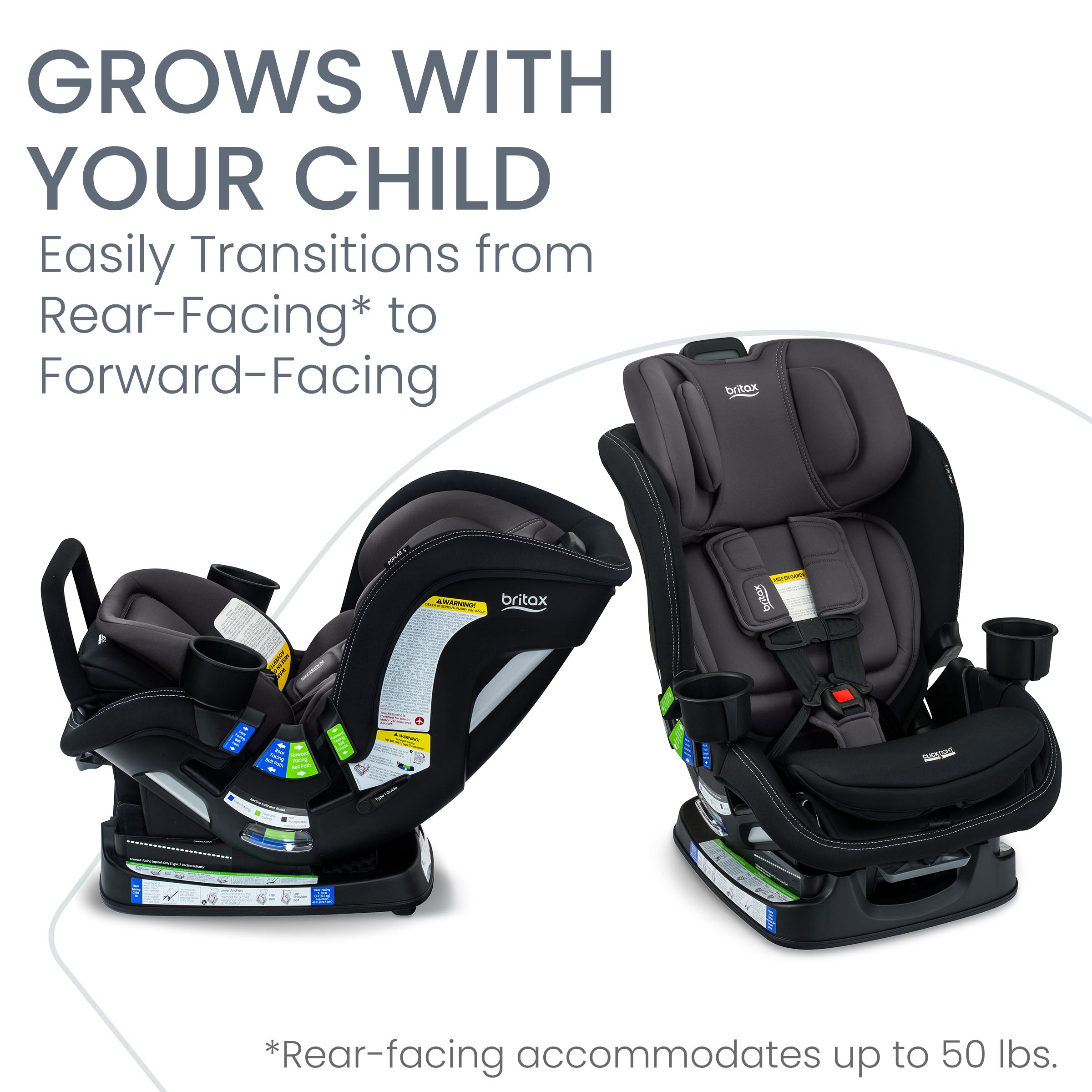 Britax Poplar S Convertible Car Seat - Safe & Comfortable 2-in-1 Infant to Toddler Car Seat with Side Impact Protection | Perfect for Family Travel & Daily Commutes