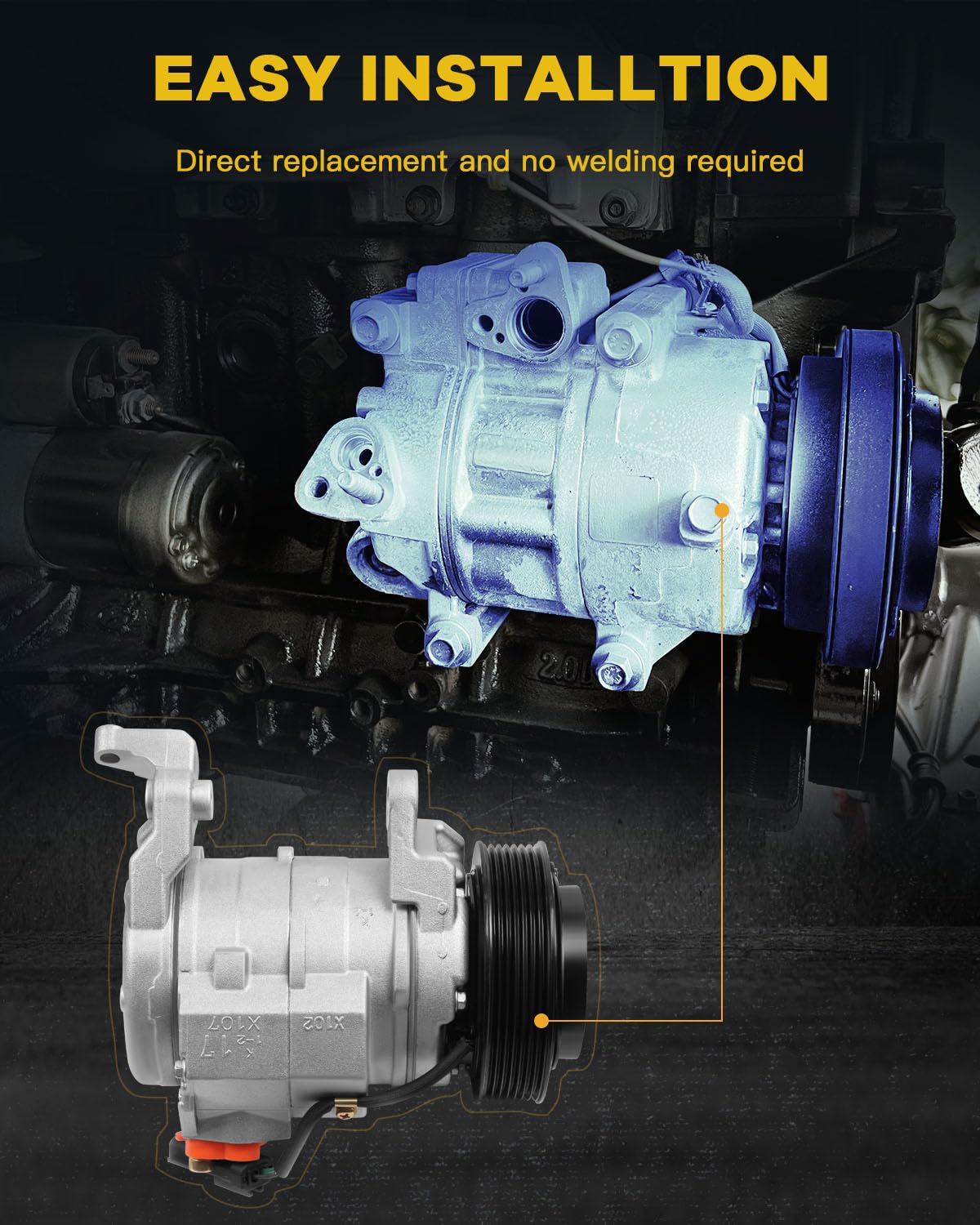 INEEDUP Air Conditioner Compressor for 2003-2008 Dodge Ram 1500 2500 3500 4000 5.7L V8 - Perfect for Summer Cooling & AC System Repair