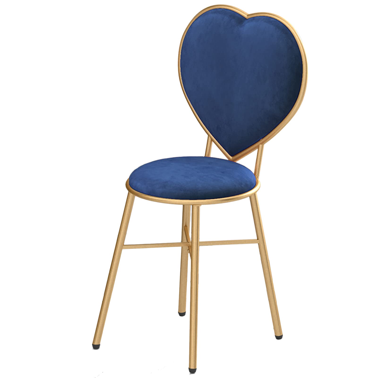 JHSLXD Vanity Makeup Chair with Love-Shaped Backrest - 81cm Height, Blue - Perfect for Kids' Bedroom, Dressing Room & Home Decor