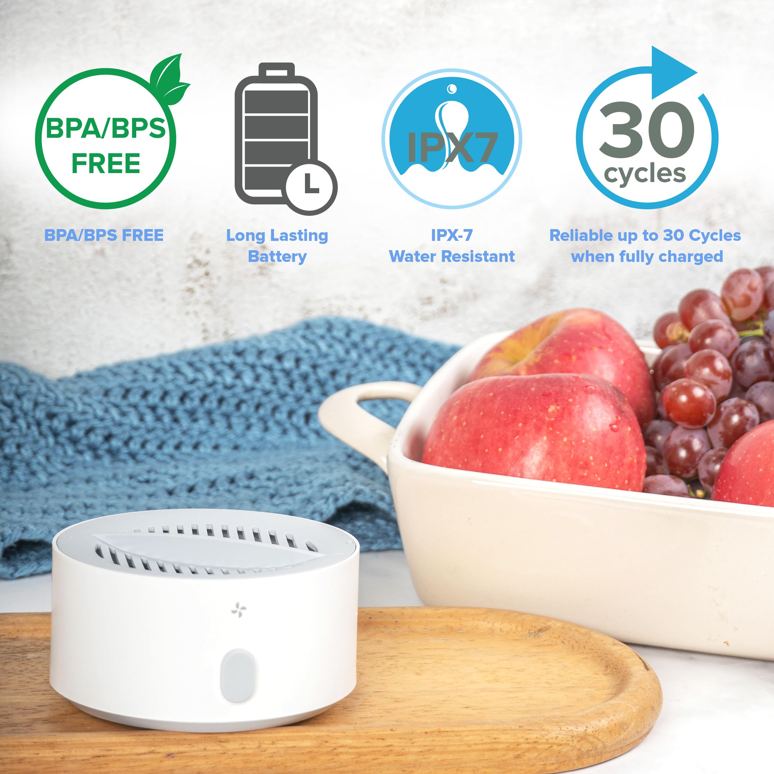 AquaPure Fruit and Vegetable Washing Machine - Waterproof Produce Cleaner & Purifier for Fresh Fruits & Veggies | 1-Year Warranty | Perfect for Home Kitchens, Organic Farms & Healthy Meal Prep
