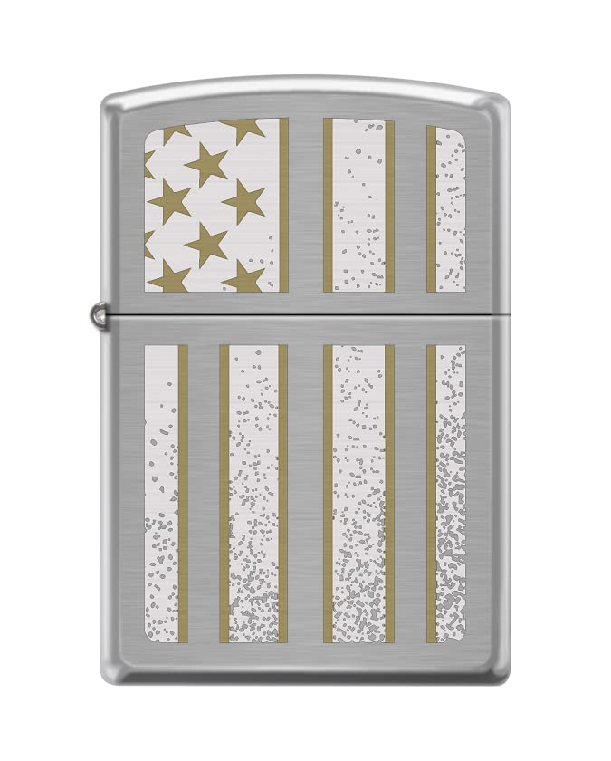 Brushed Chrome Usa Flag American Z5290