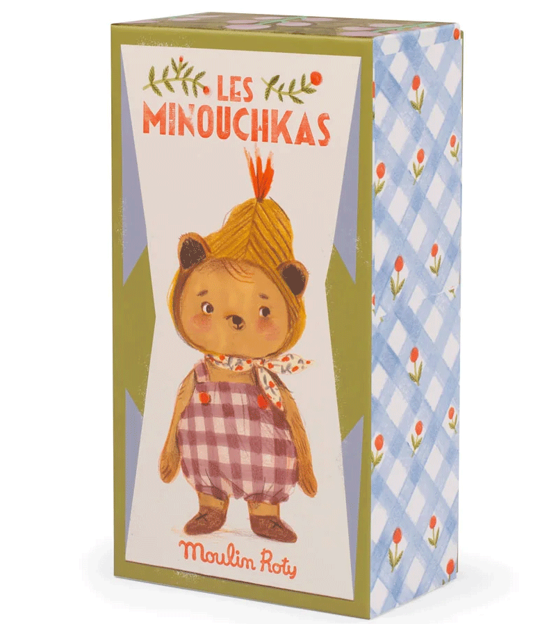 Emile the Small Bear Plush Toy by Moulin Roty - Adorable Les Minouchkas Collection - Perfect for Kids' Bedtime, Nursery Decor & Gift Giving