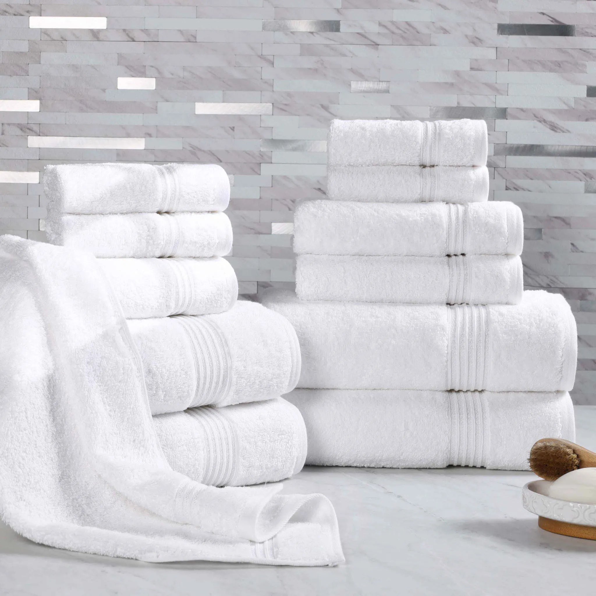 Premium 12-Piece Egyptian Cotton Towel Set - Ultra Soft, Highly Absorbent Bath & Beach Towels for Luxury Spa, Hotel, and Home Use