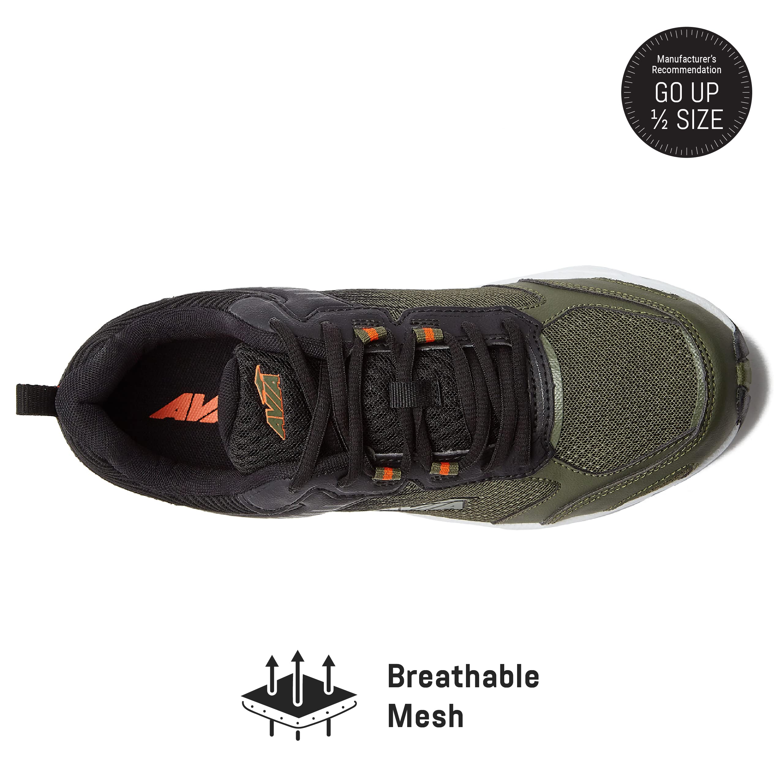 Avia Forte 2.0 Men's Lightweight Running Shoes - Trail & Road Athletic Sneakers for Jogging, Gym Workouts (Green/Black/Grey) | Perfect for Outdoor Training & Daily Fitness Activities