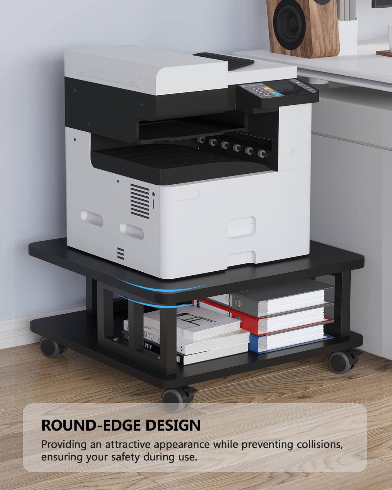 2-Tier Mobile Printer Stand with Wheels - 23.6