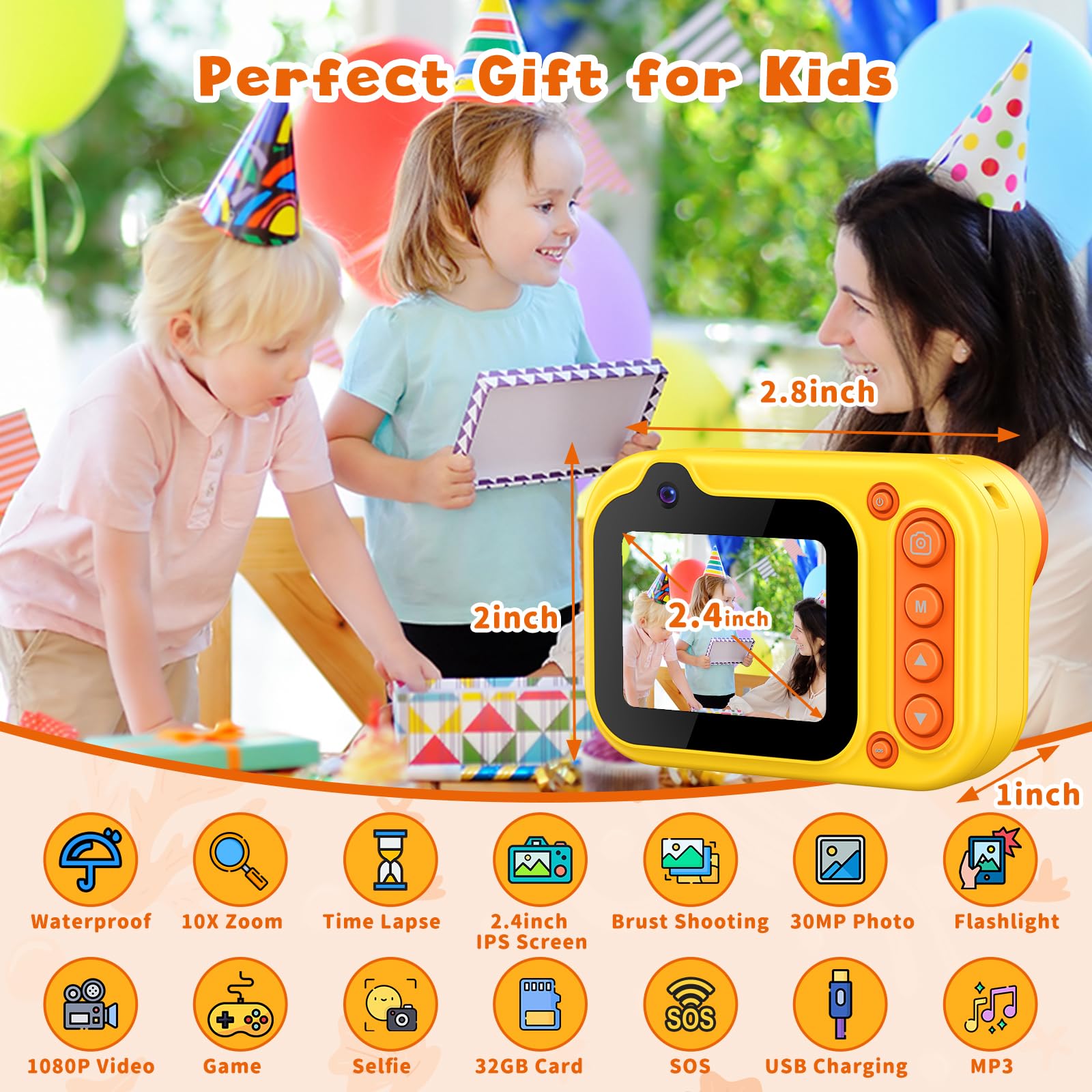 Waterproof Kids Camera for Boys & Girls Ages 3-12 - 2.4