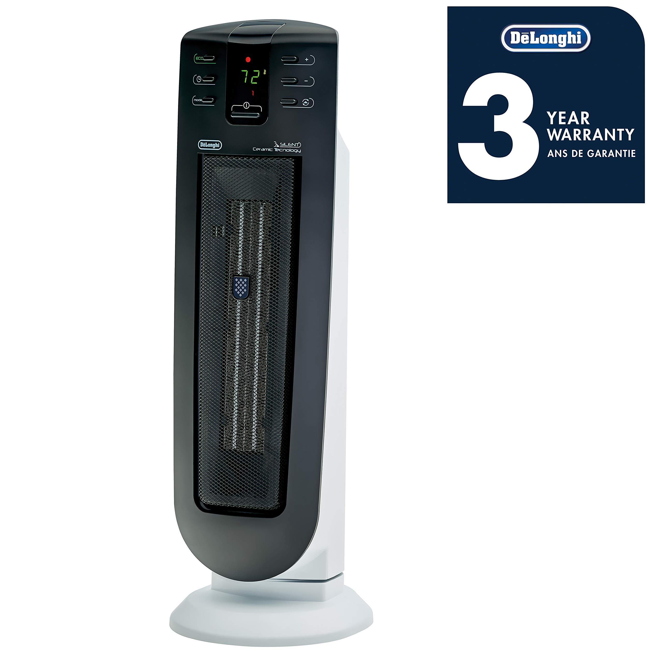 DeLonghi TCH7915ER 1500W Ceramic Tower Space Heater - Quiet Portable Electric Heater with Timer, Remote & ECO Mode for Indoor Use | Energy Efficient & Safe | 24