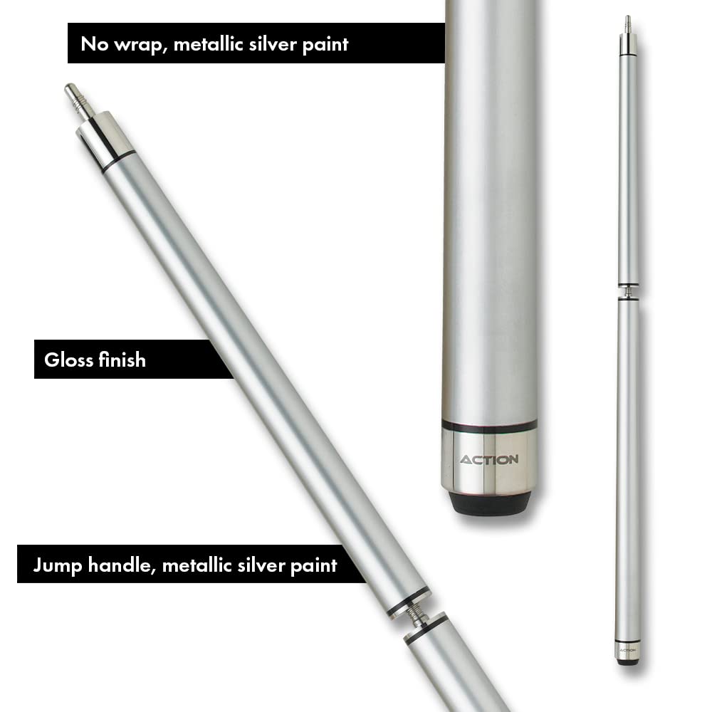 Premium Silver Action Break Jump Billiards Pool Cue Stick - Professional Billiards Accessory for Break Shots & Jump Shots - Perfect for Tournaments & Home Game Rooms