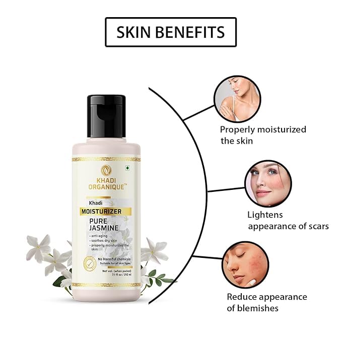 Khadi Organique Cucumber & Neem Aloe Vera Face Cleanser (210ml) with Jasmine Hydrating Moisturizer (210ml) - Complete Organic Skincare Set for Glowing Skin | Daily Cleansing & Hydration Routine for Healthy Complexion