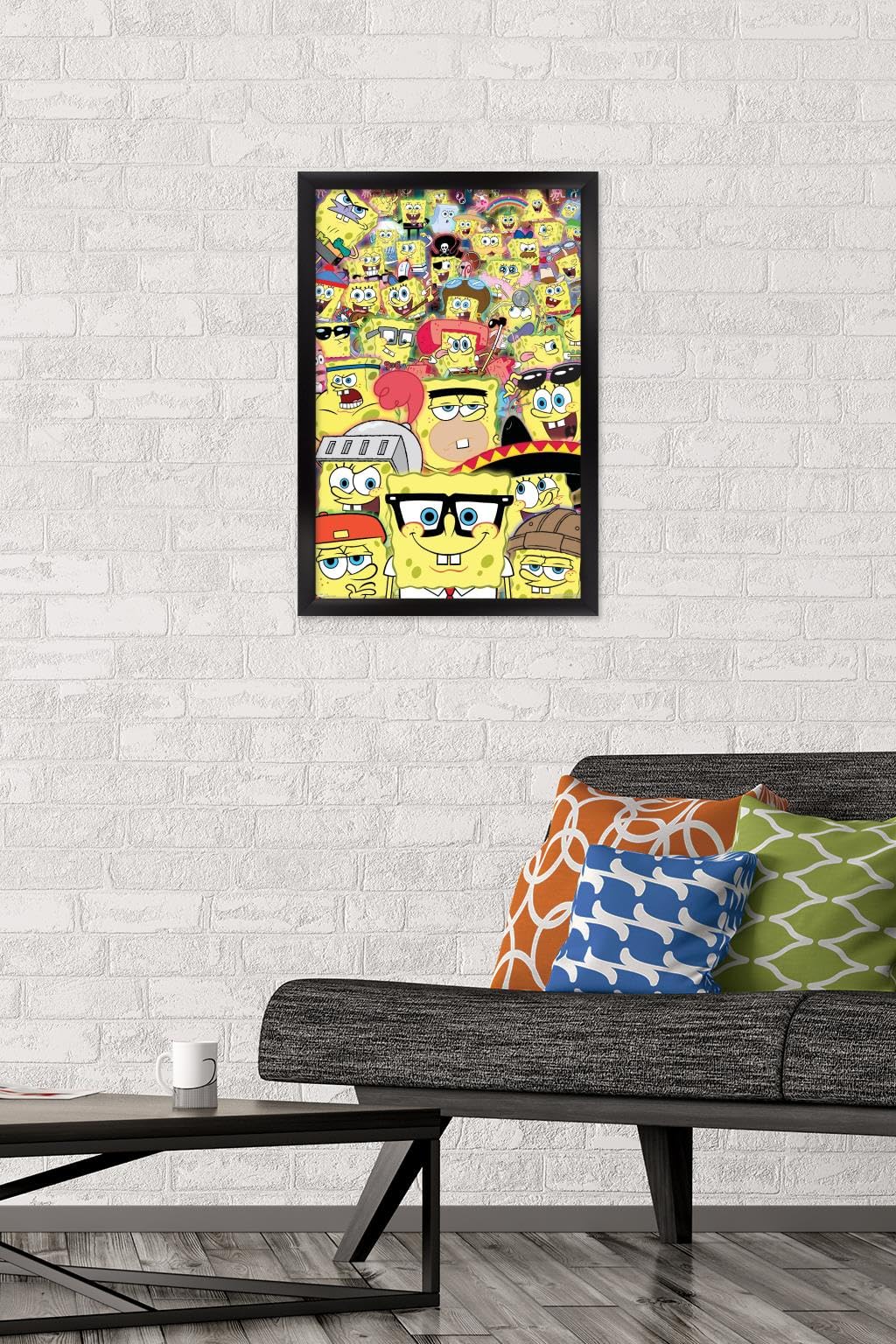 Trends International Nickelodeon SpongeBob SquarePants Disguise Wall Poster - 14.725 x 22.375 Inches Black Framed Art Print - Perfect for Kids' Room Decor, Classroom, or Office Wall Art